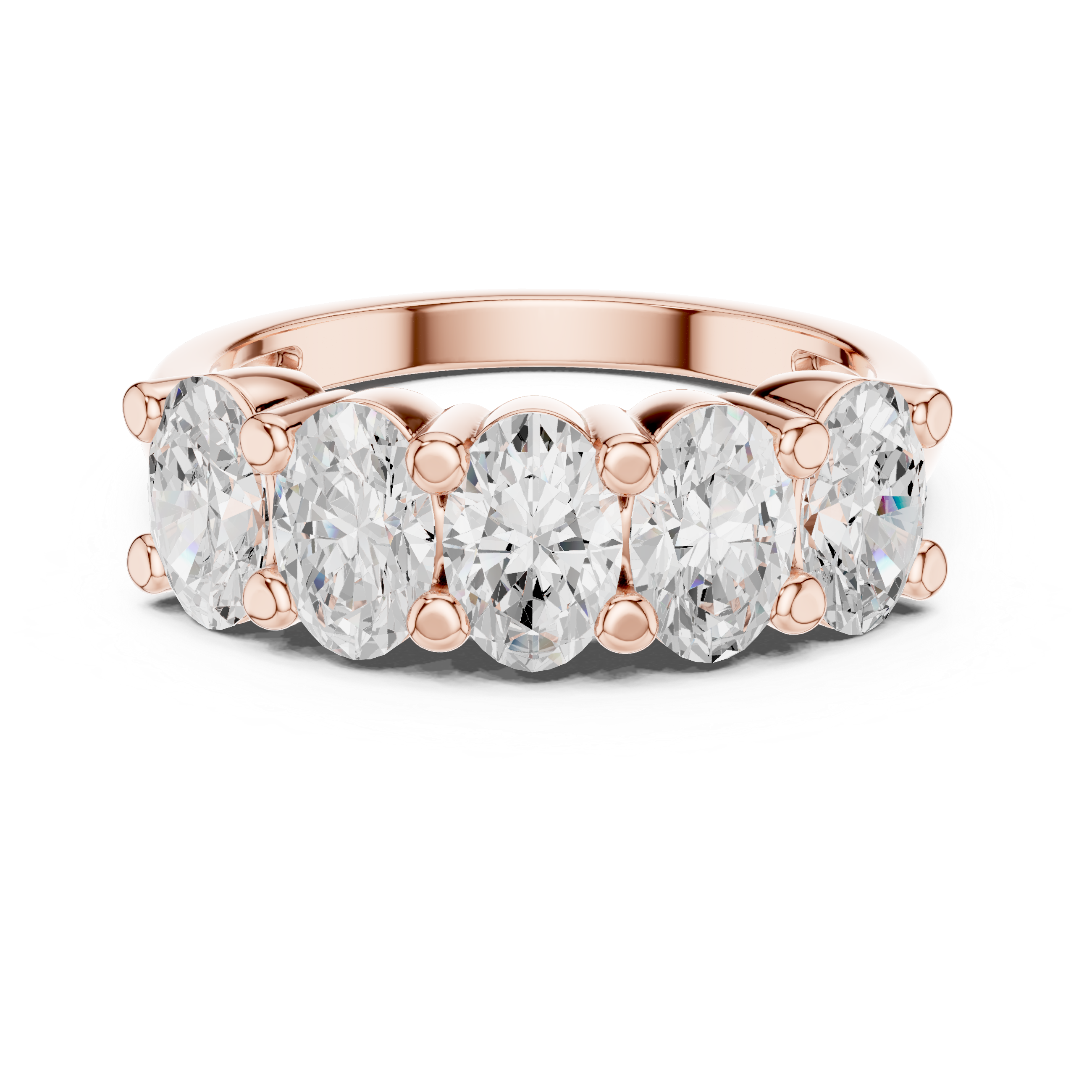 Five Oval Stone Anniversary Ring