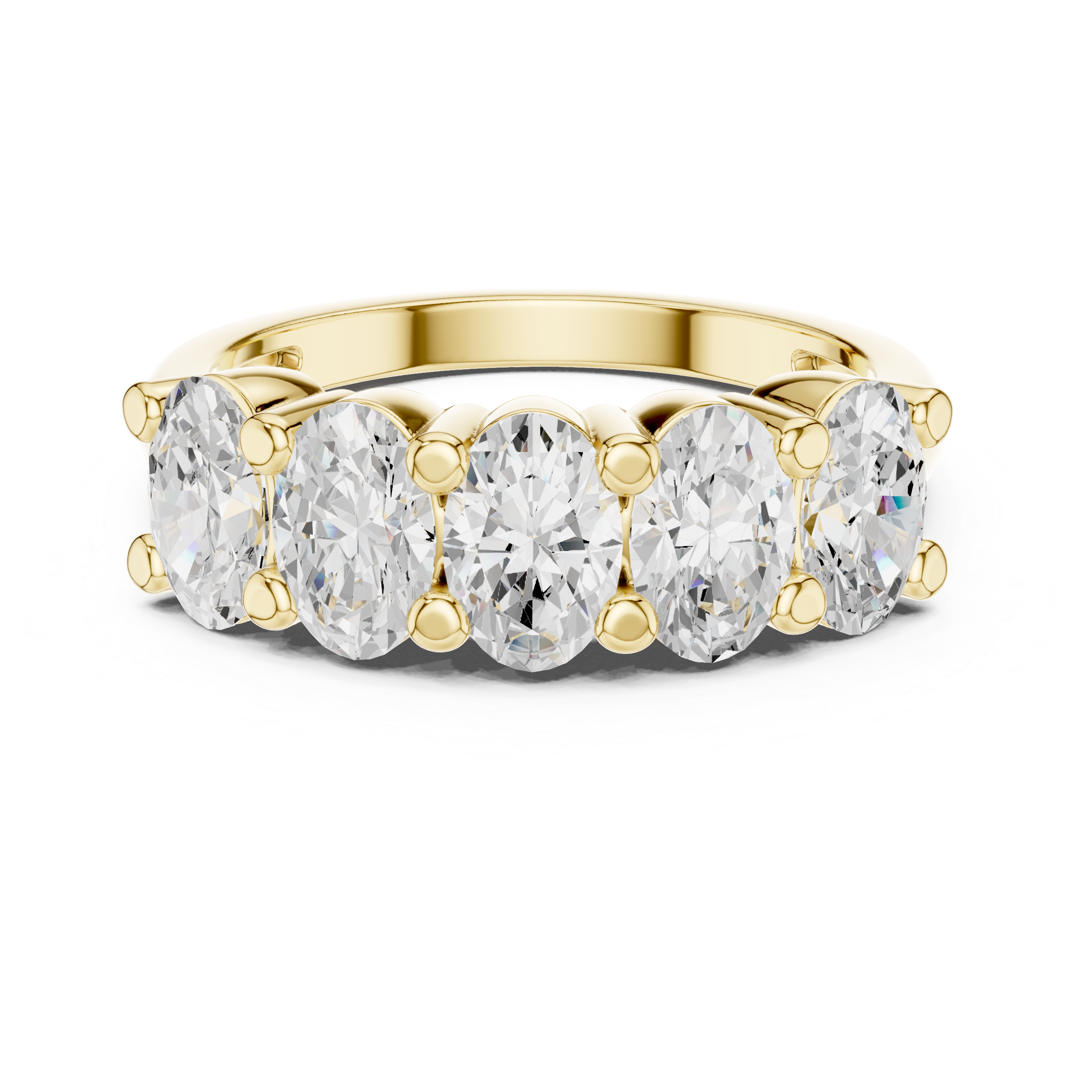 Five Oval Stone Anniversary Ring