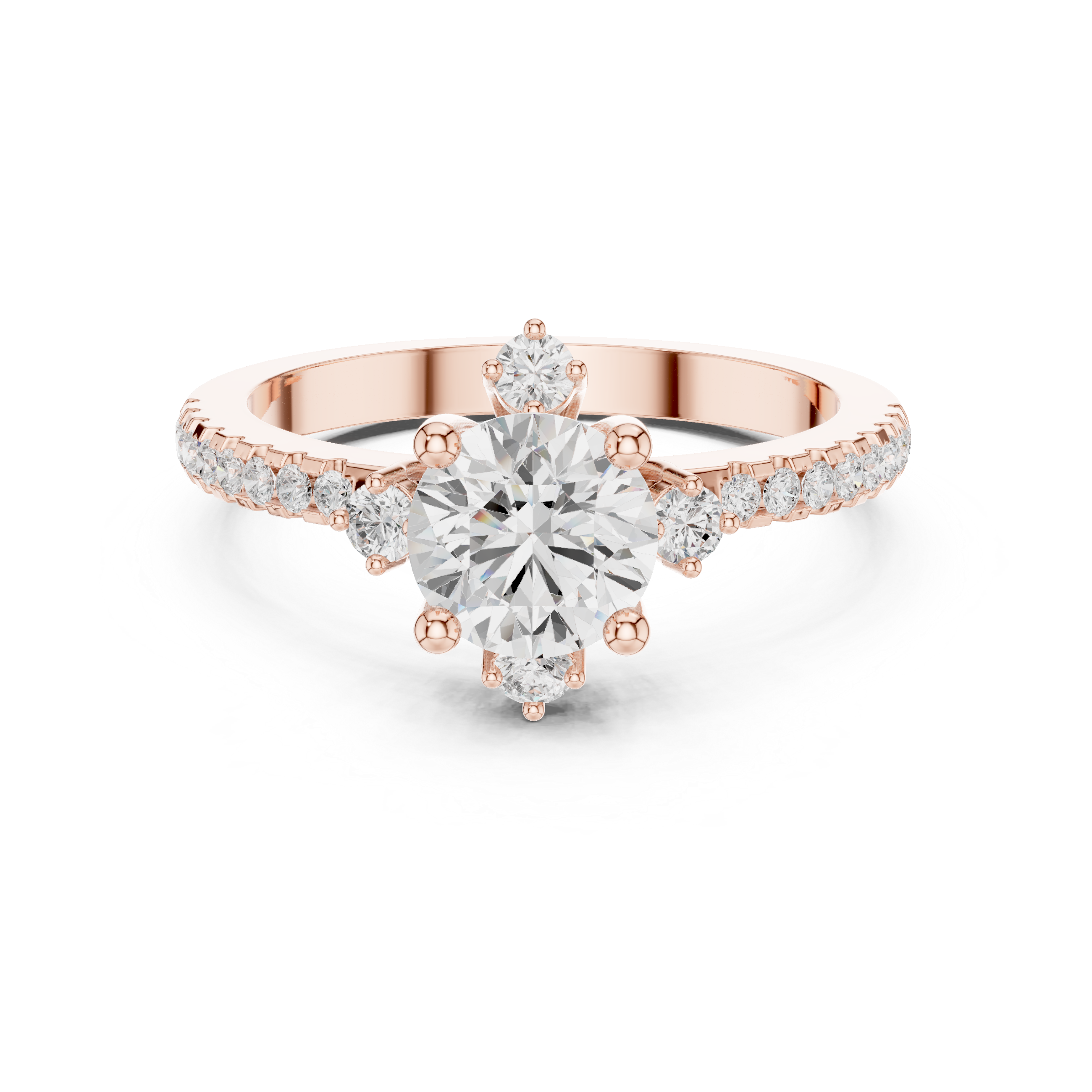 Compass Halo Diamond Engagement Ring