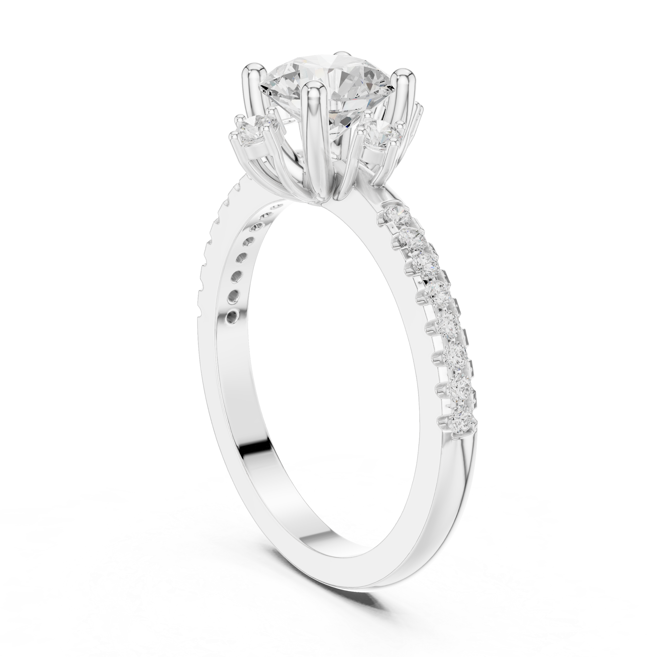 Compass Halo Diamond Engagement Ring
