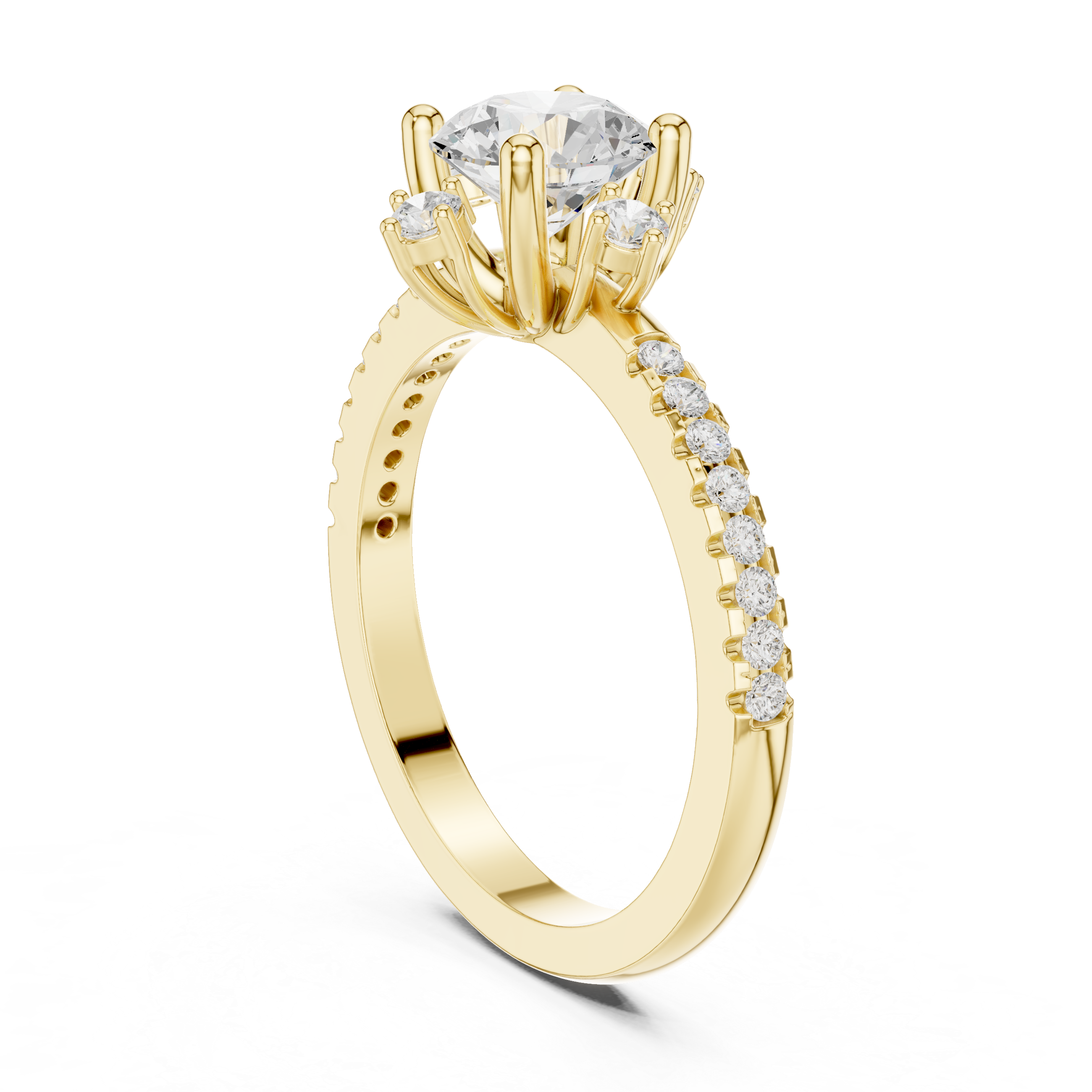Compass Halo Diamond Engagement Ring