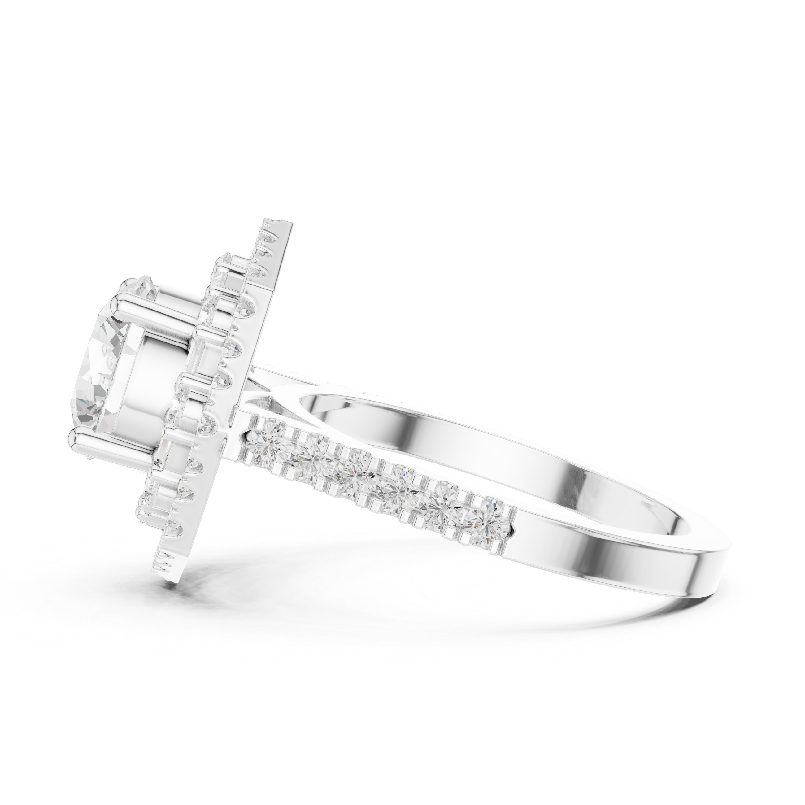 Art Deco Double Halo Engagement Ring