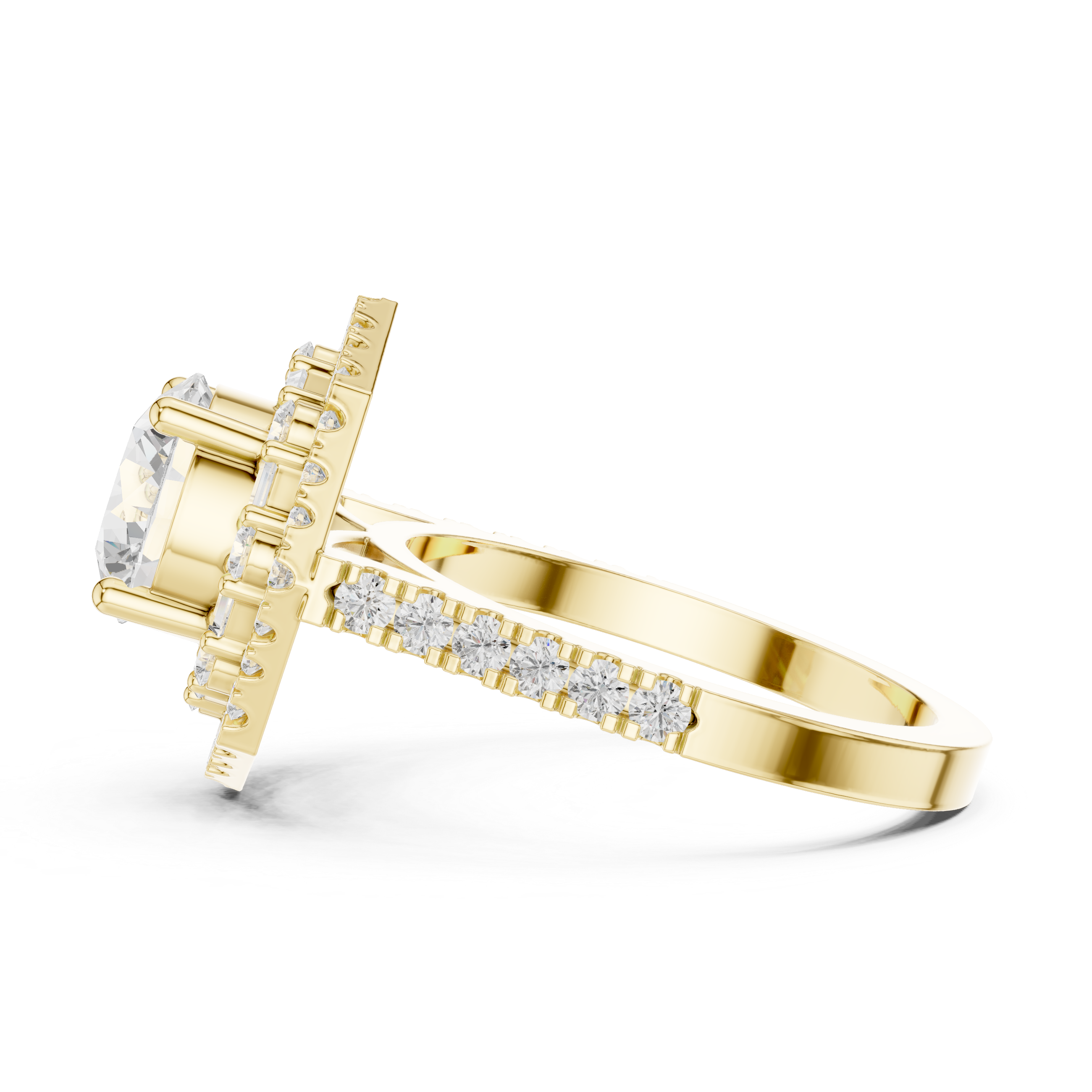 Art Deco Double Halo Engagement Ring