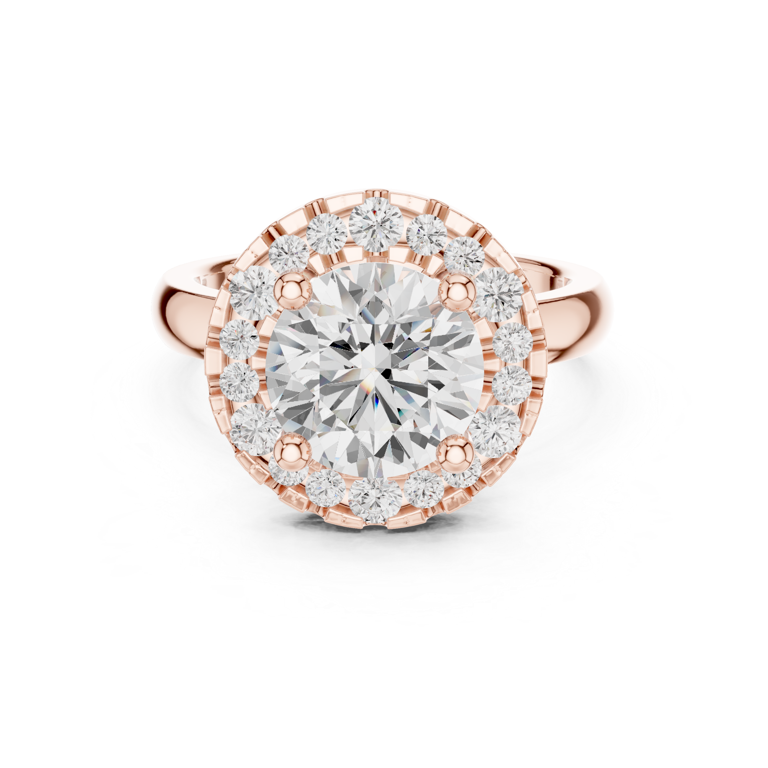 Round Halo Diamond Engagement Ring