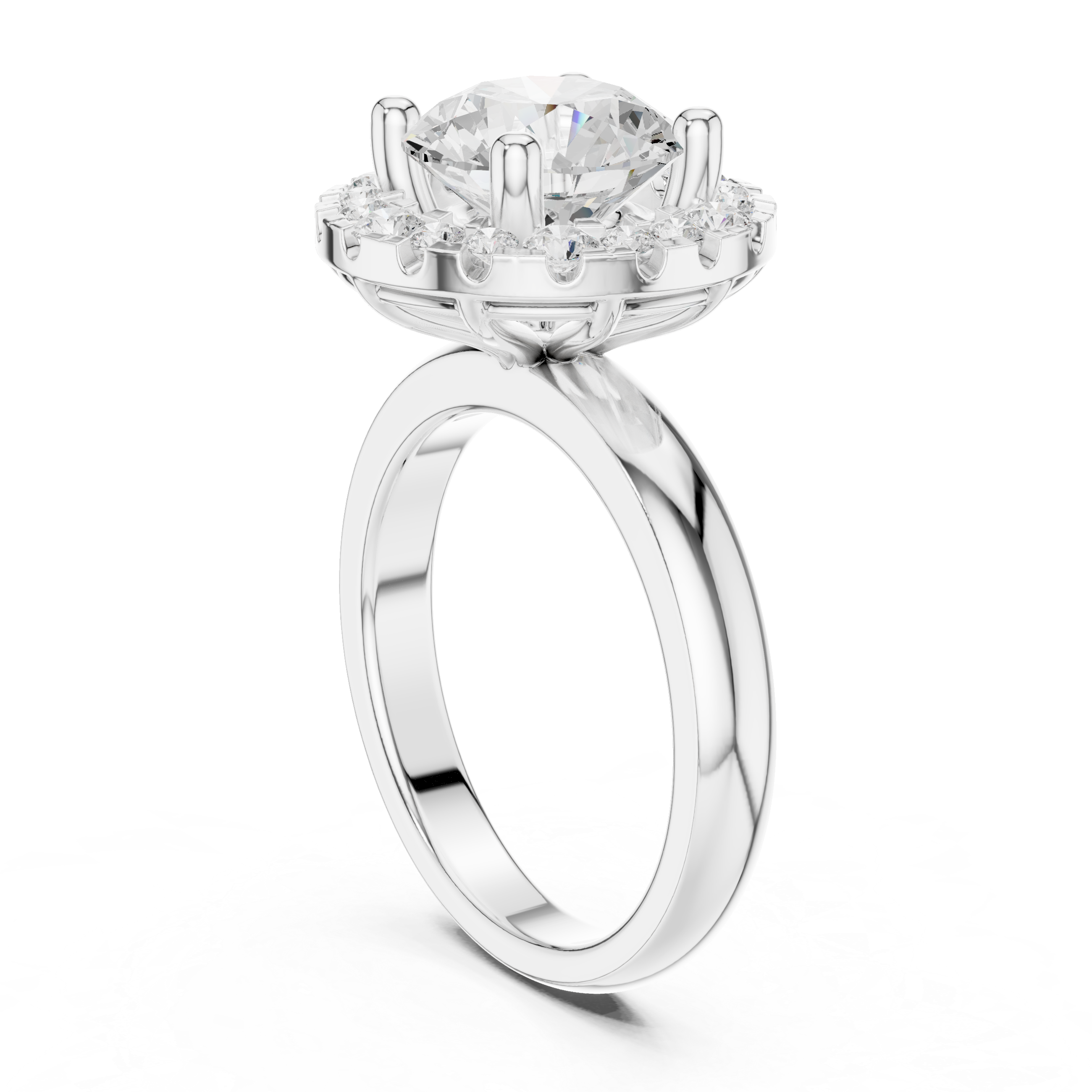 Round Halo Diamond Engagement Ring