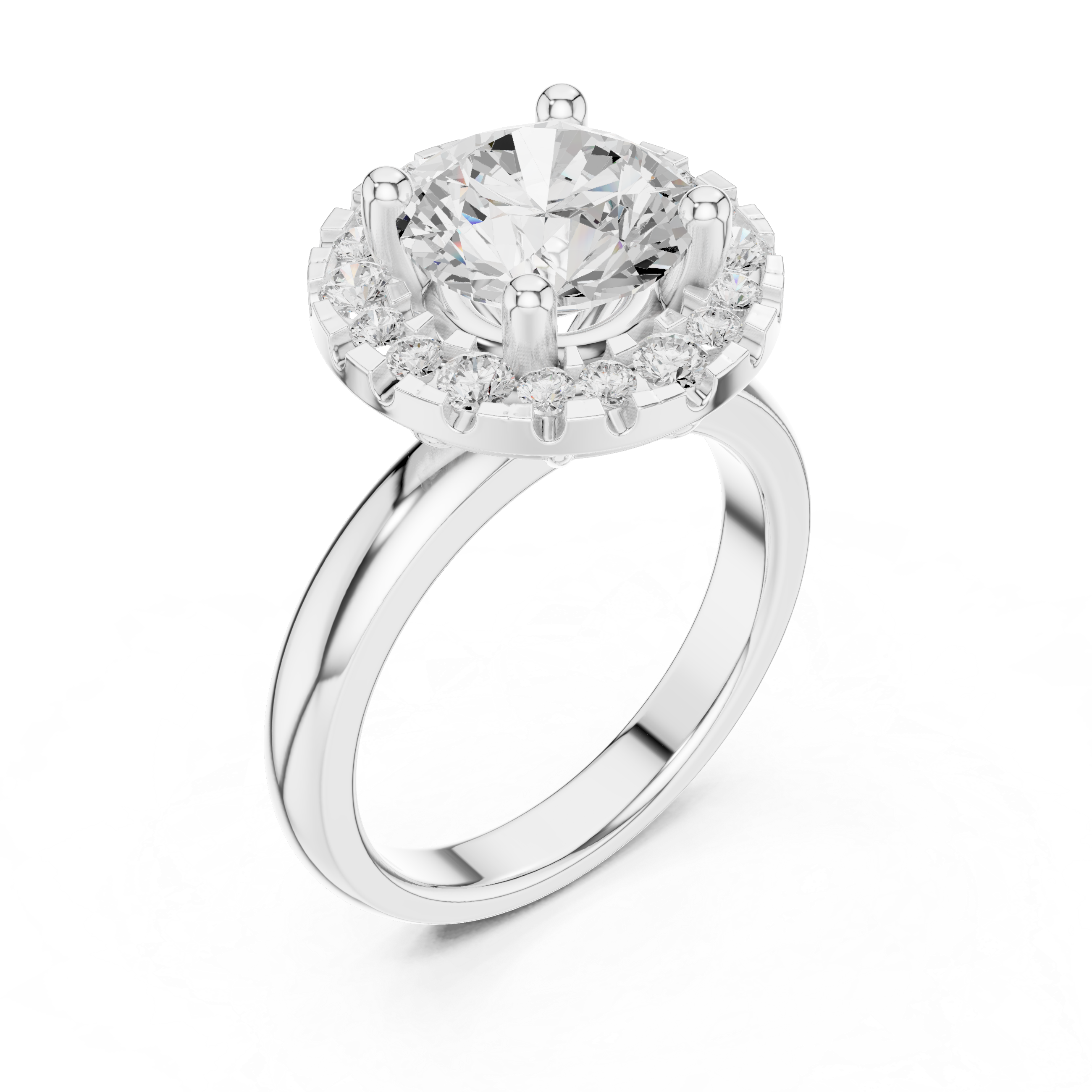 Round Halo Diamond Engagement Ring