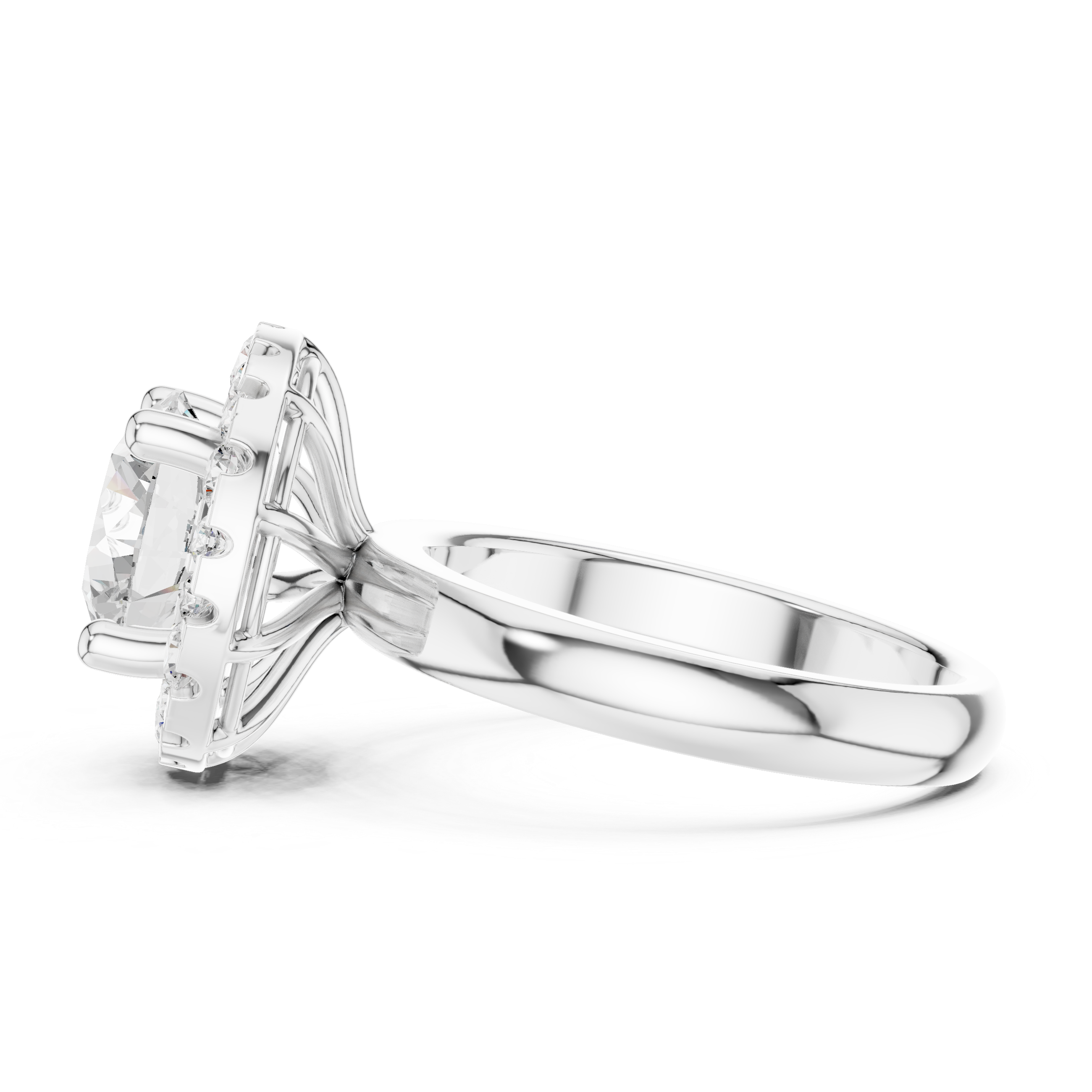 Round Halo Diamond Engagement Ring