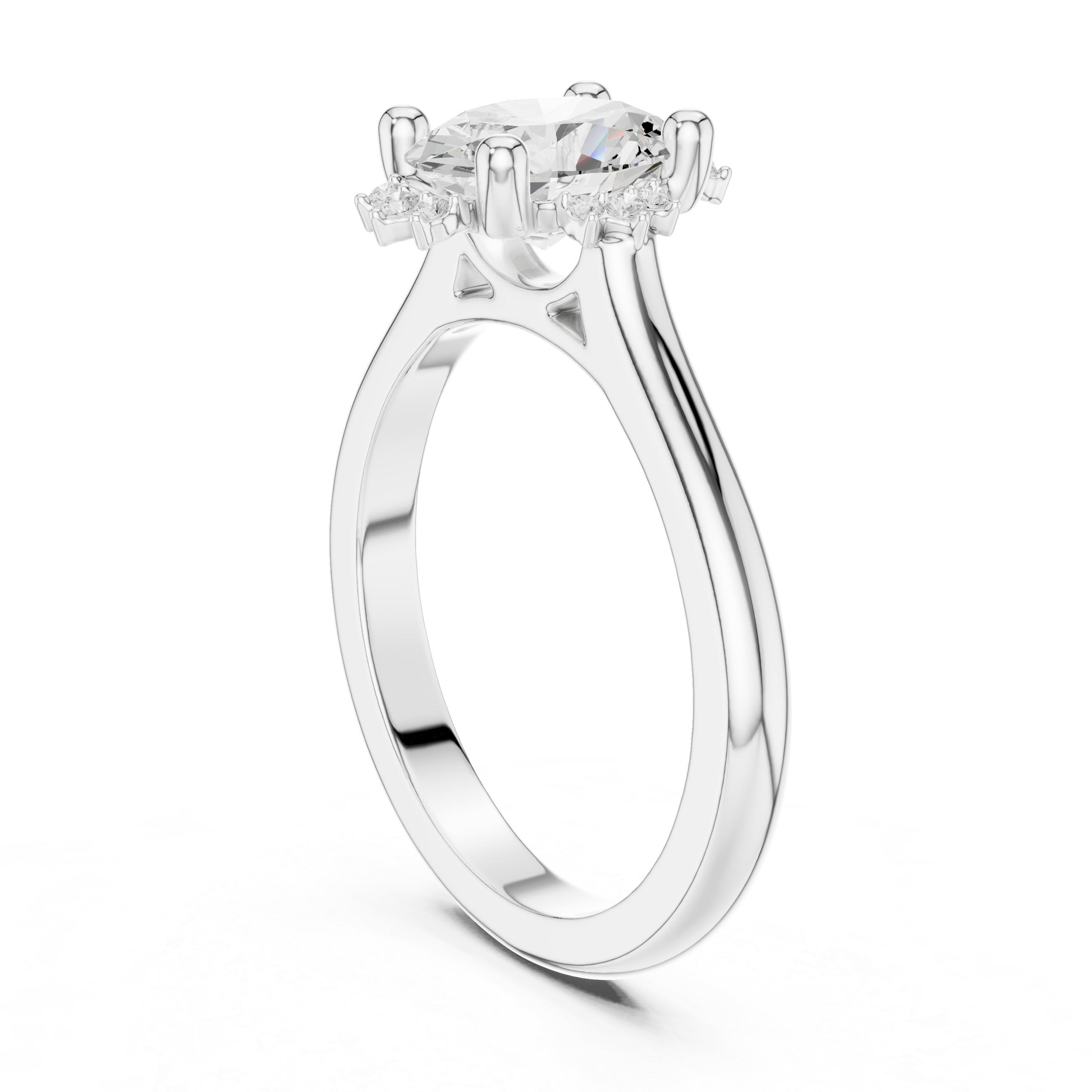 Oval Diamond Hidden Halo Ring