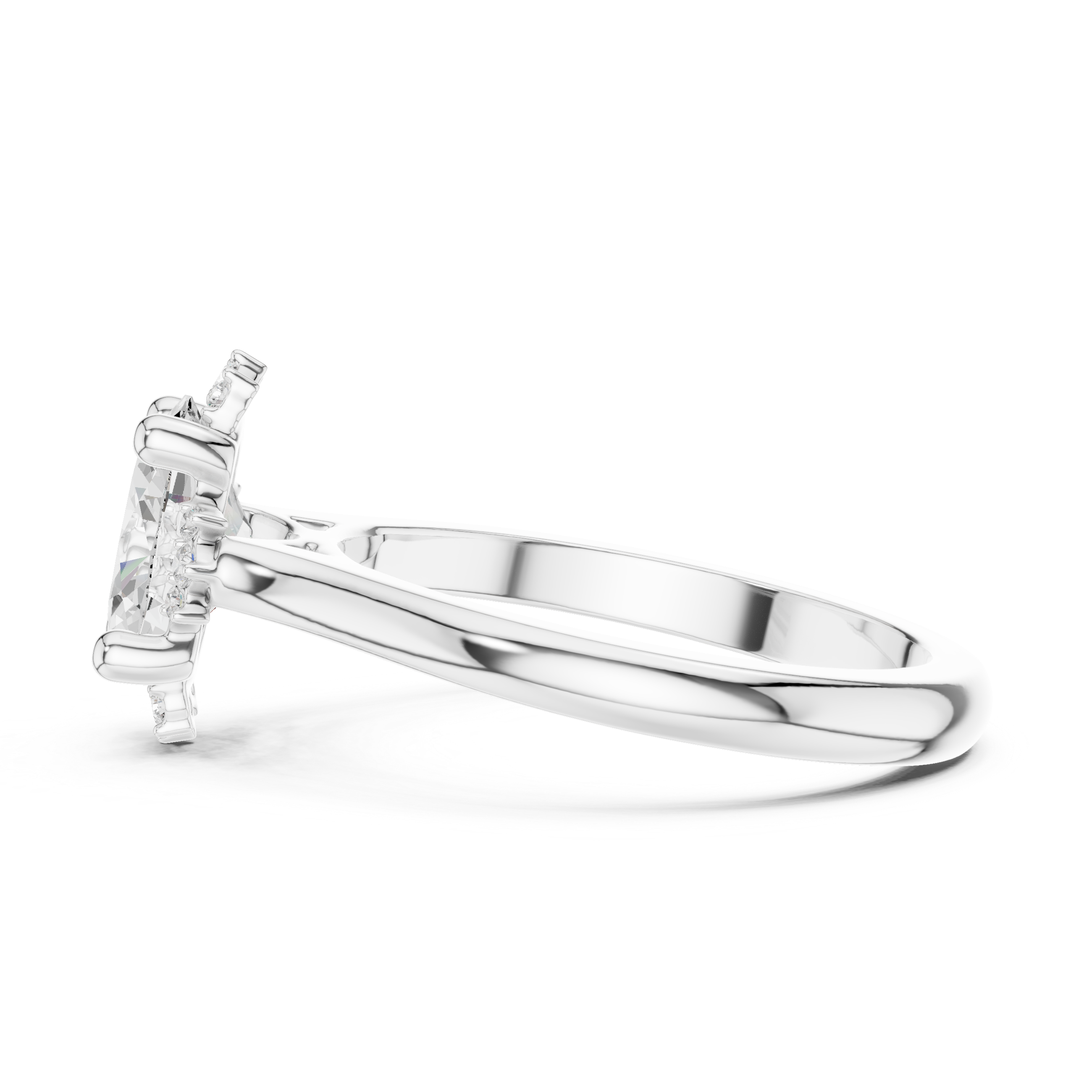 Oval Diamond Hidden Halo Ring