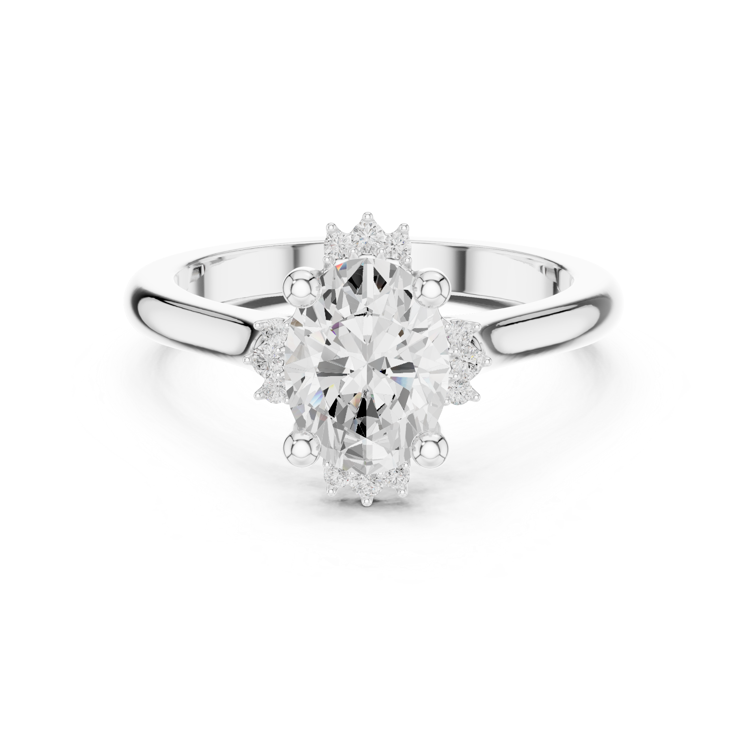 Oval Diamond Hidden Halo Ring