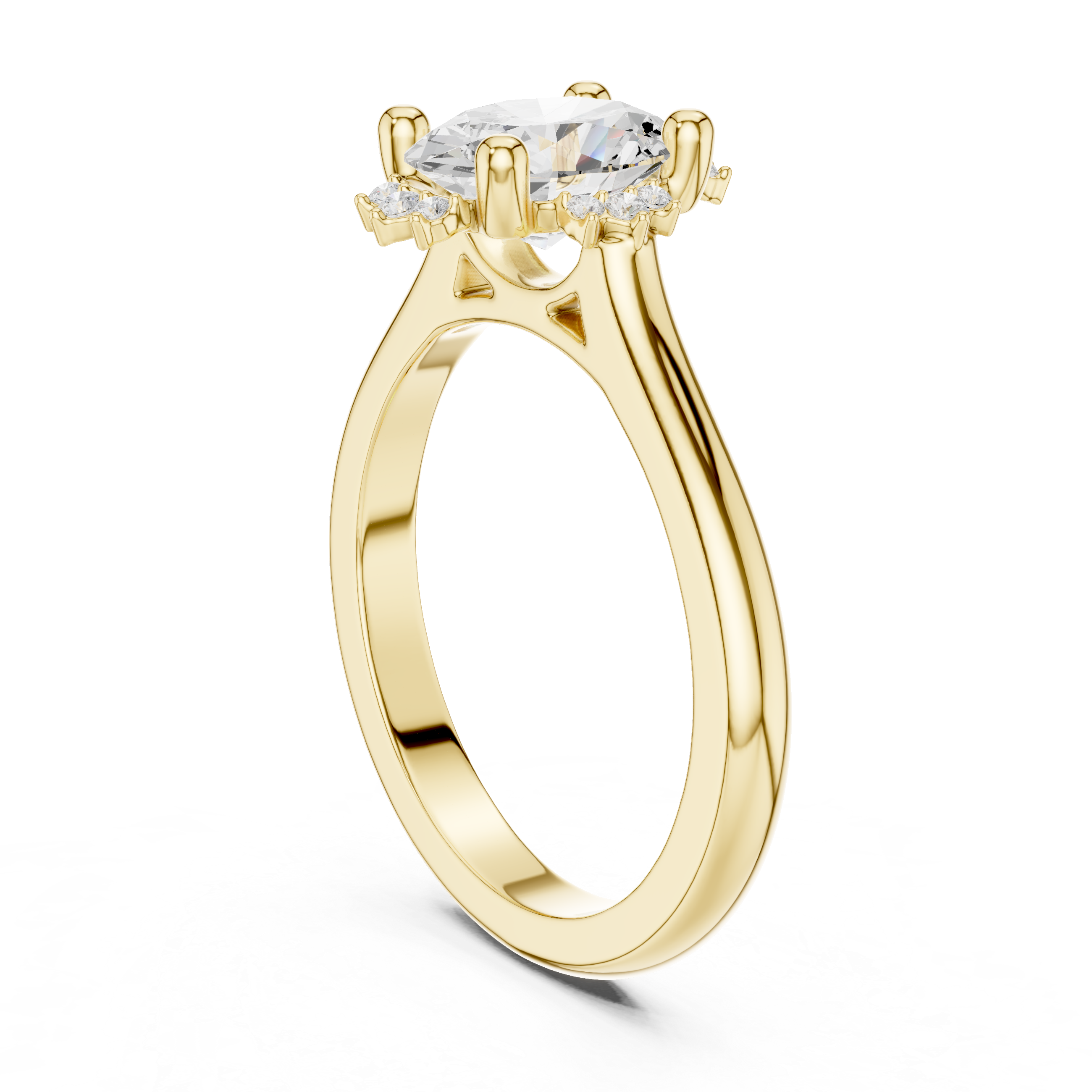 Oval Diamond Hidden Halo Ring