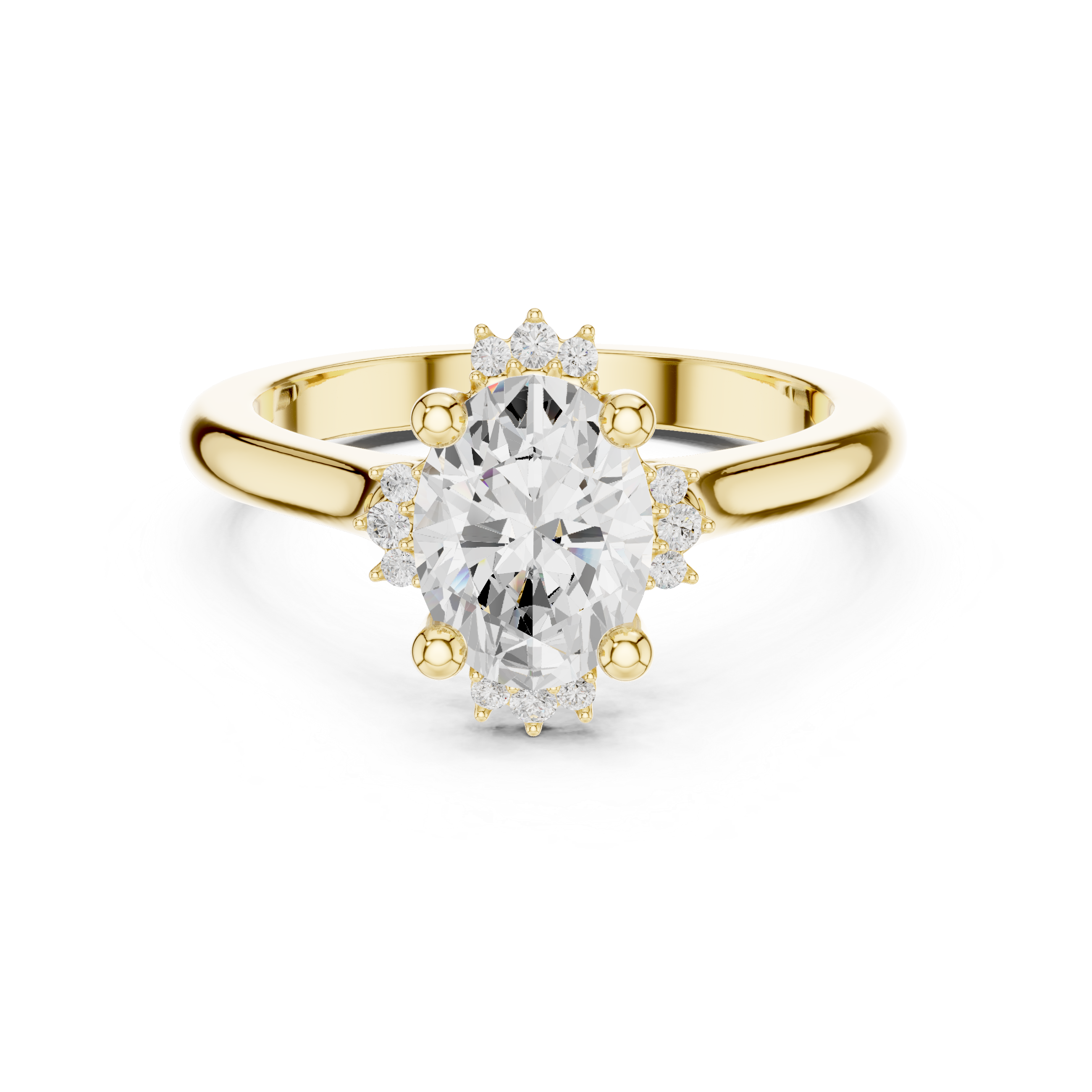 Oval Diamond Hidden Halo Ring