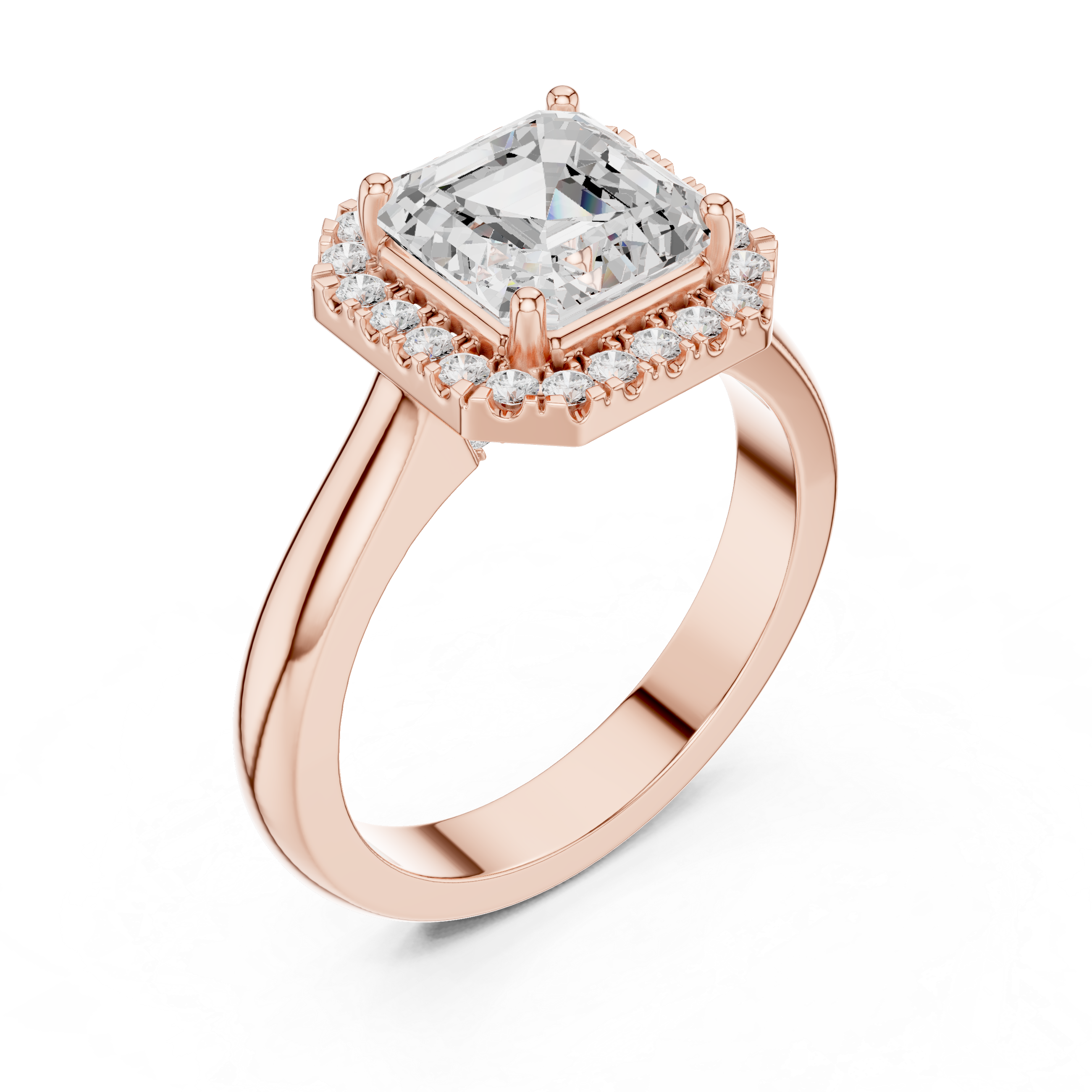 Asscher Halo Engagement Ring