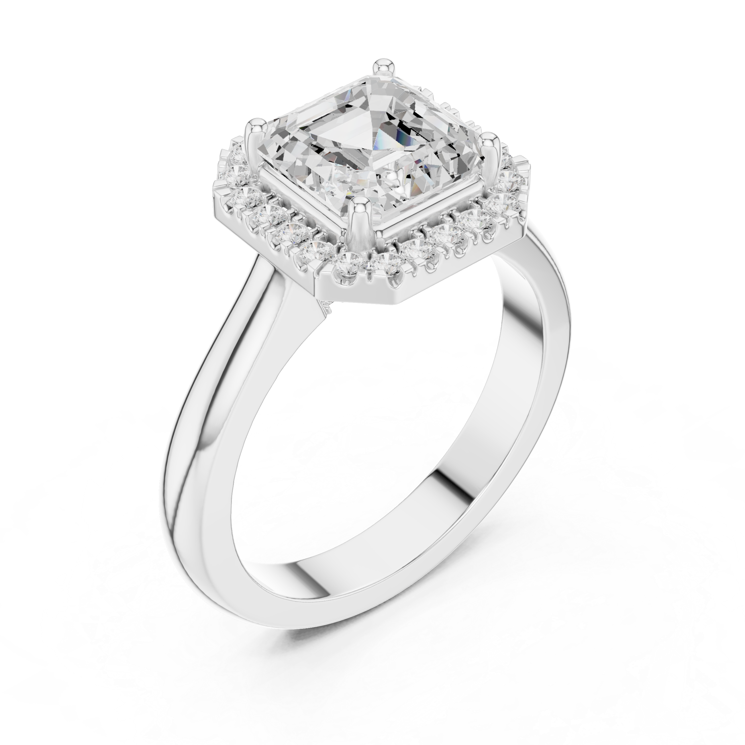 Asscher Halo Engagement Ring