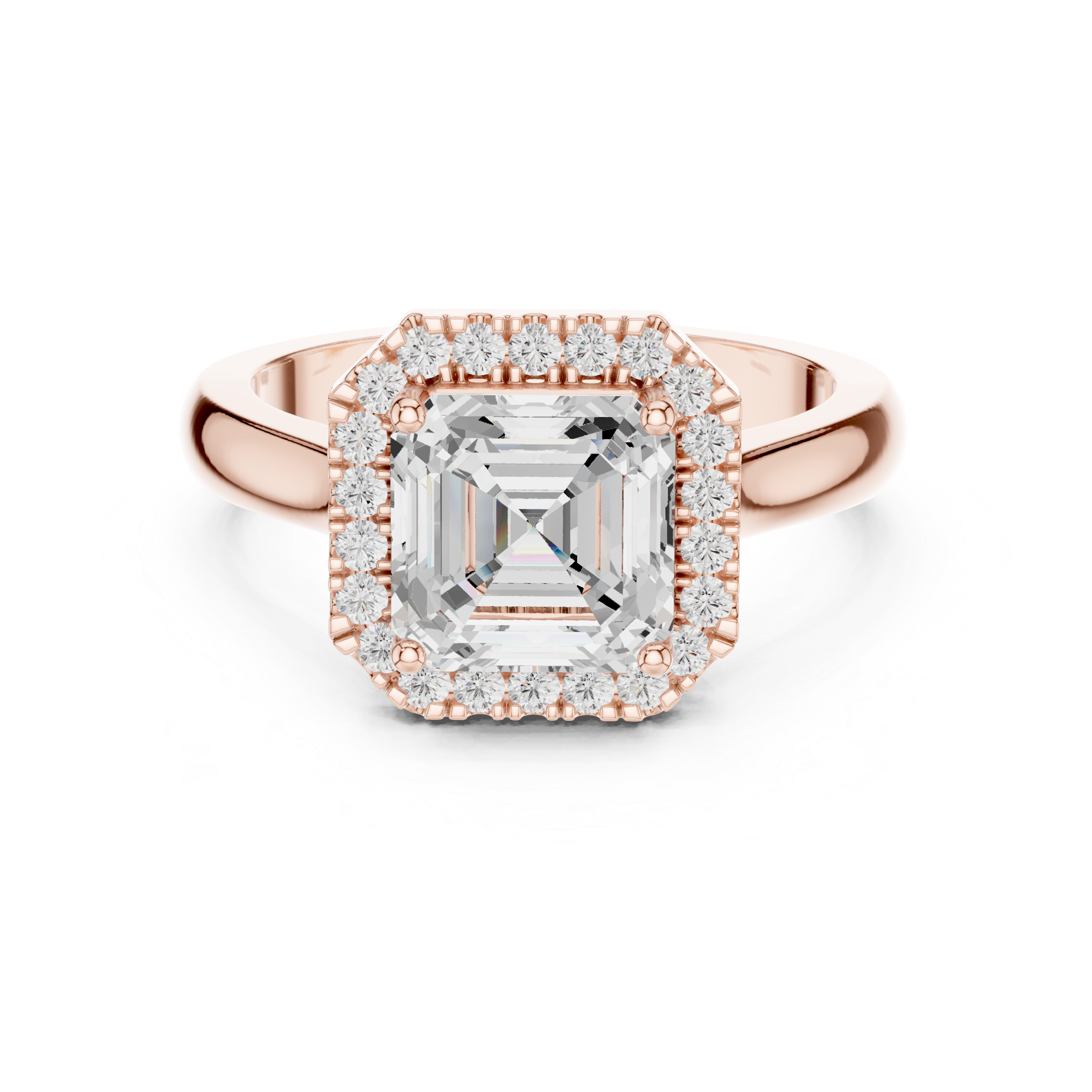 Asscher Halo Engagement Ring