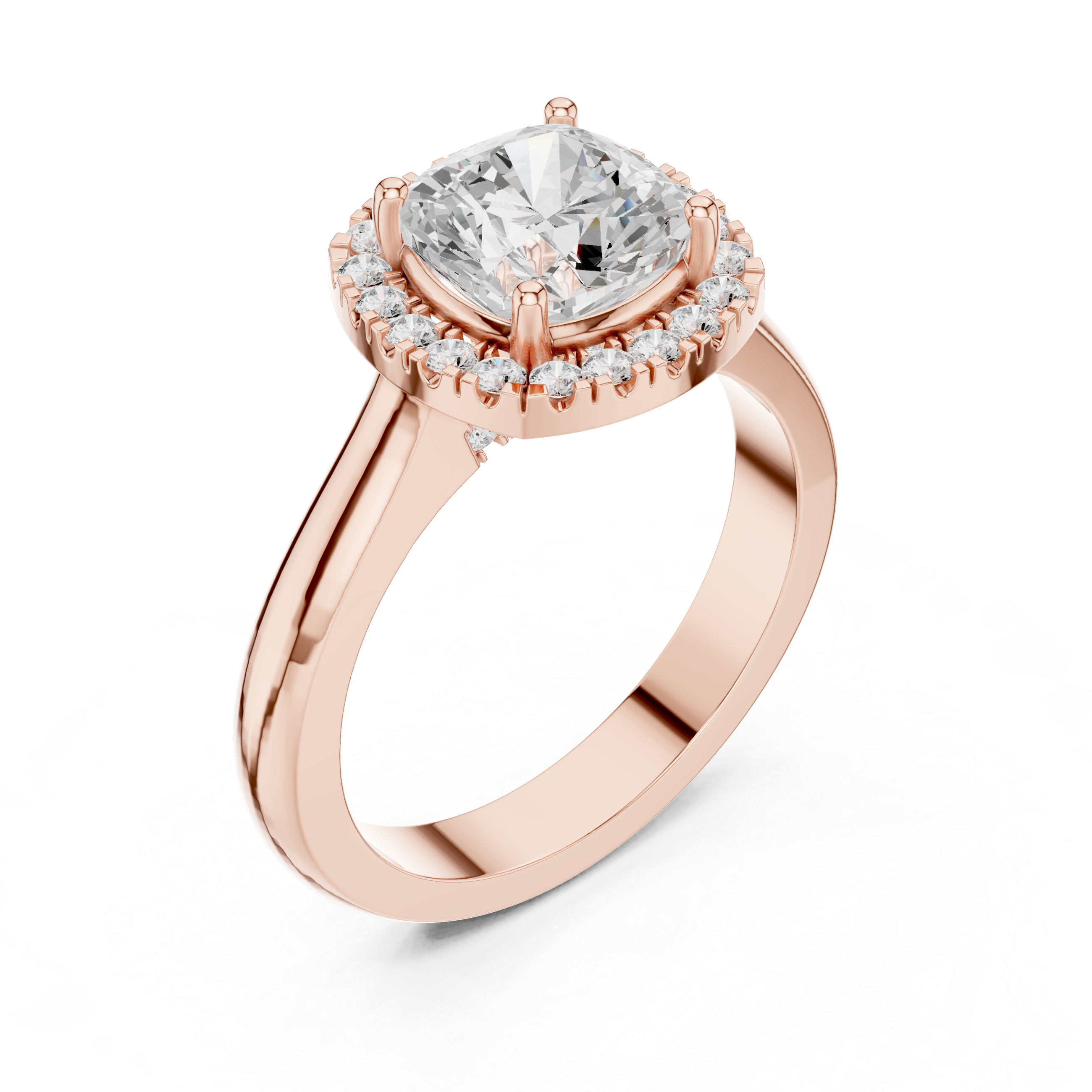 Cushion Halo Engagement Ring