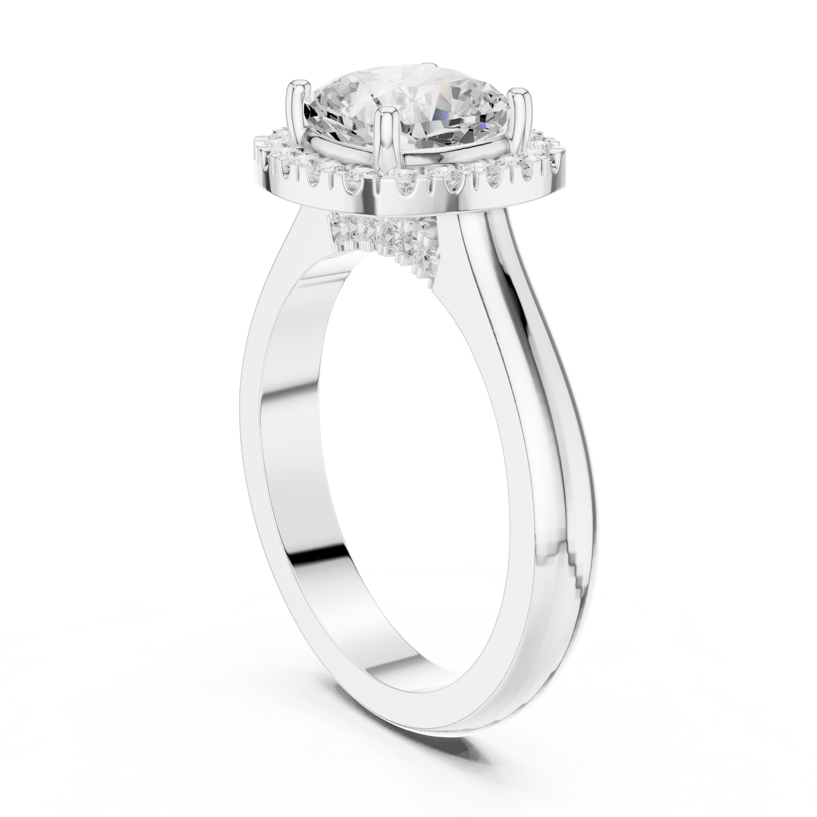 Cushion Halo Engagement Ring