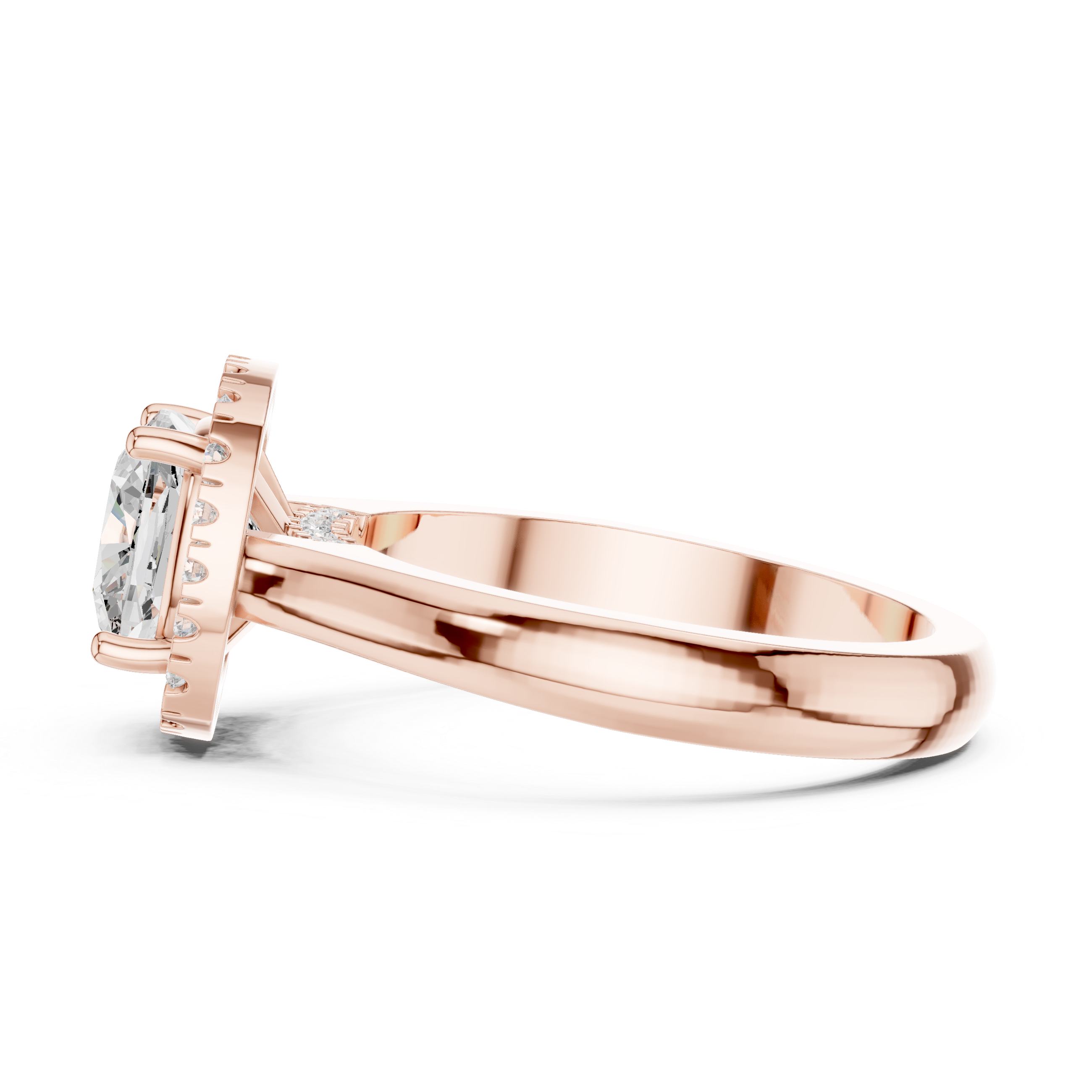 Cushion Halo Engagement Ring