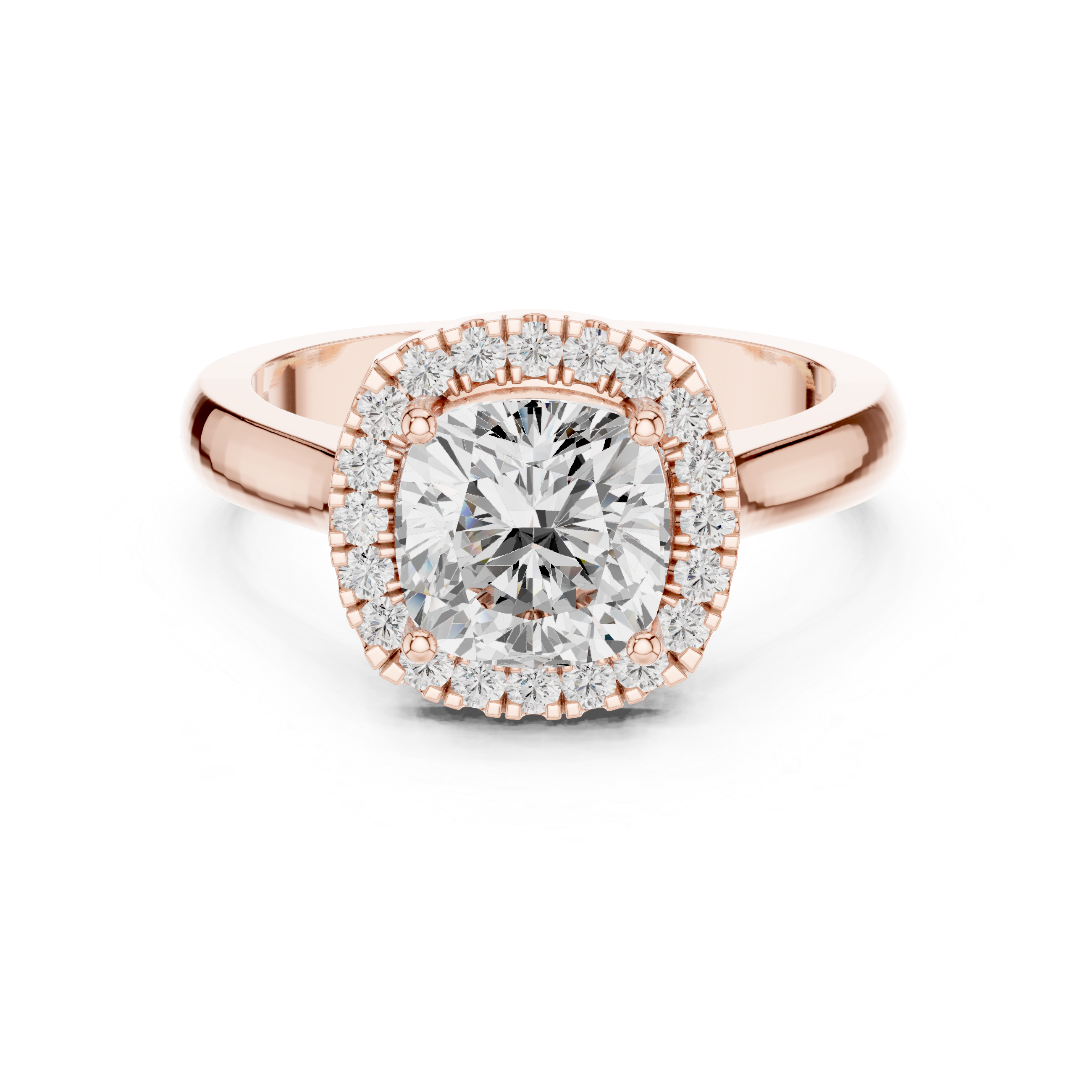 Cushion Halo Engagement Ring