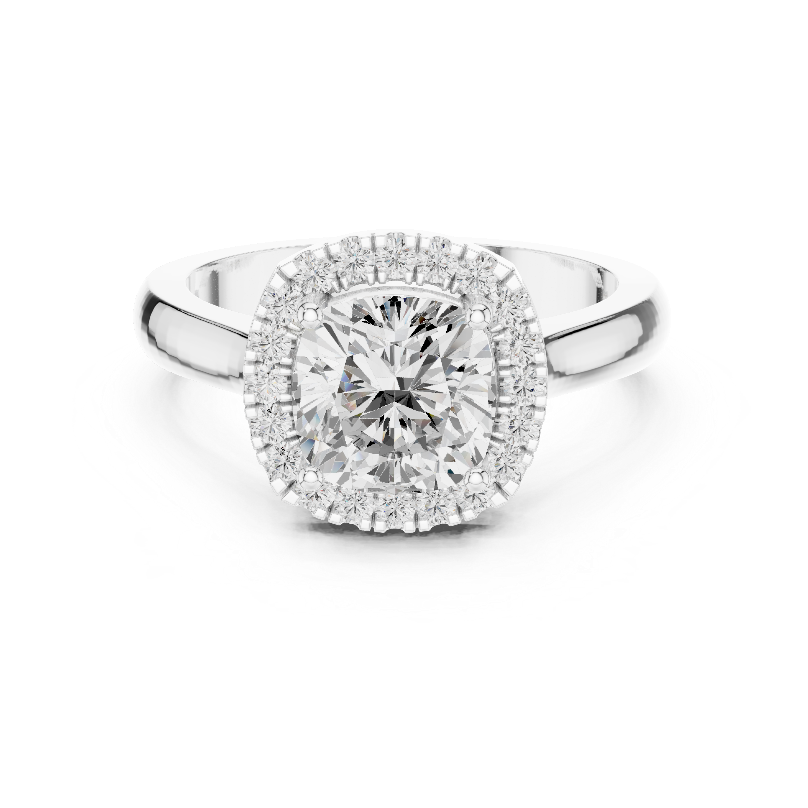 Cushion Halo Engagement Ring