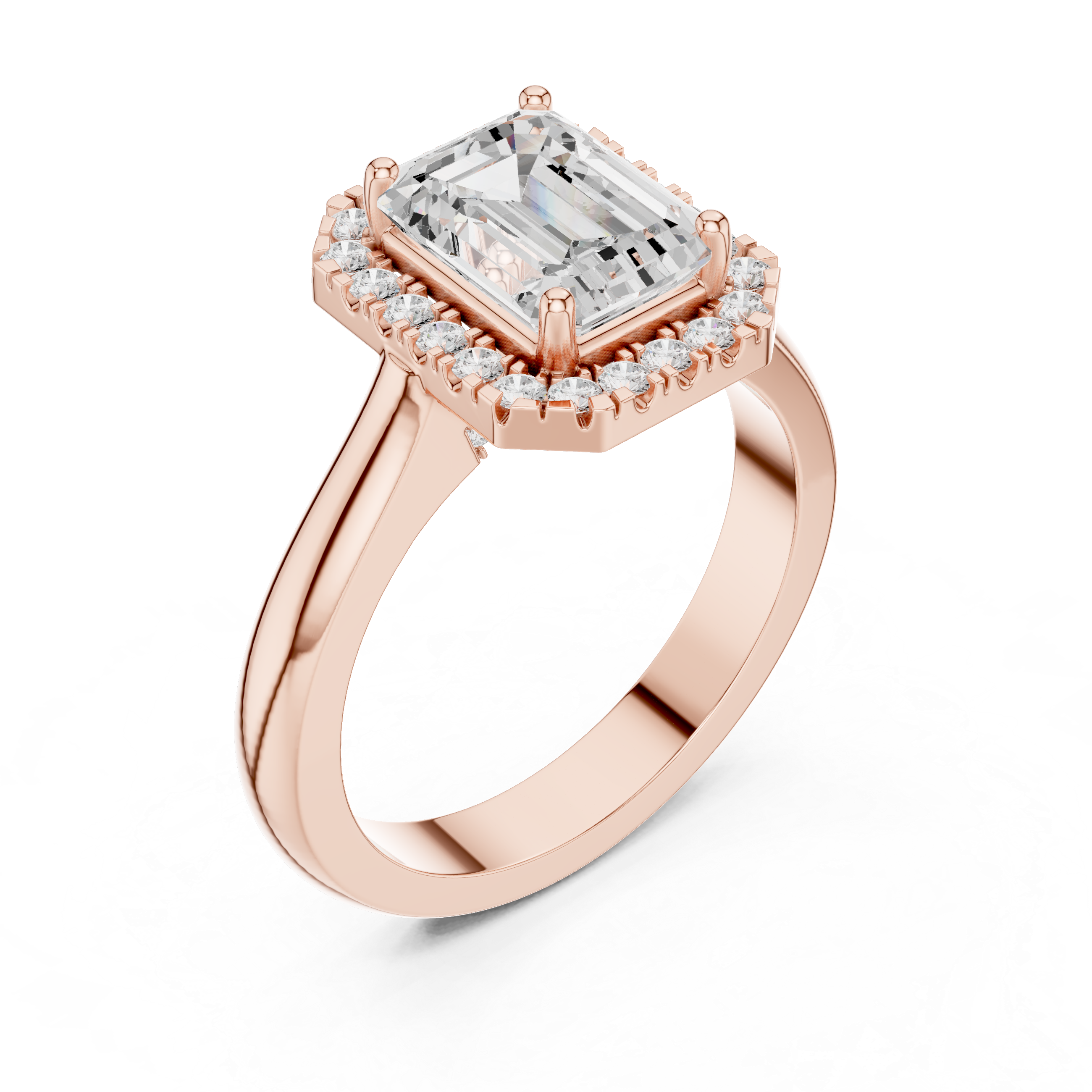 Emerald Halo Engagement Ring