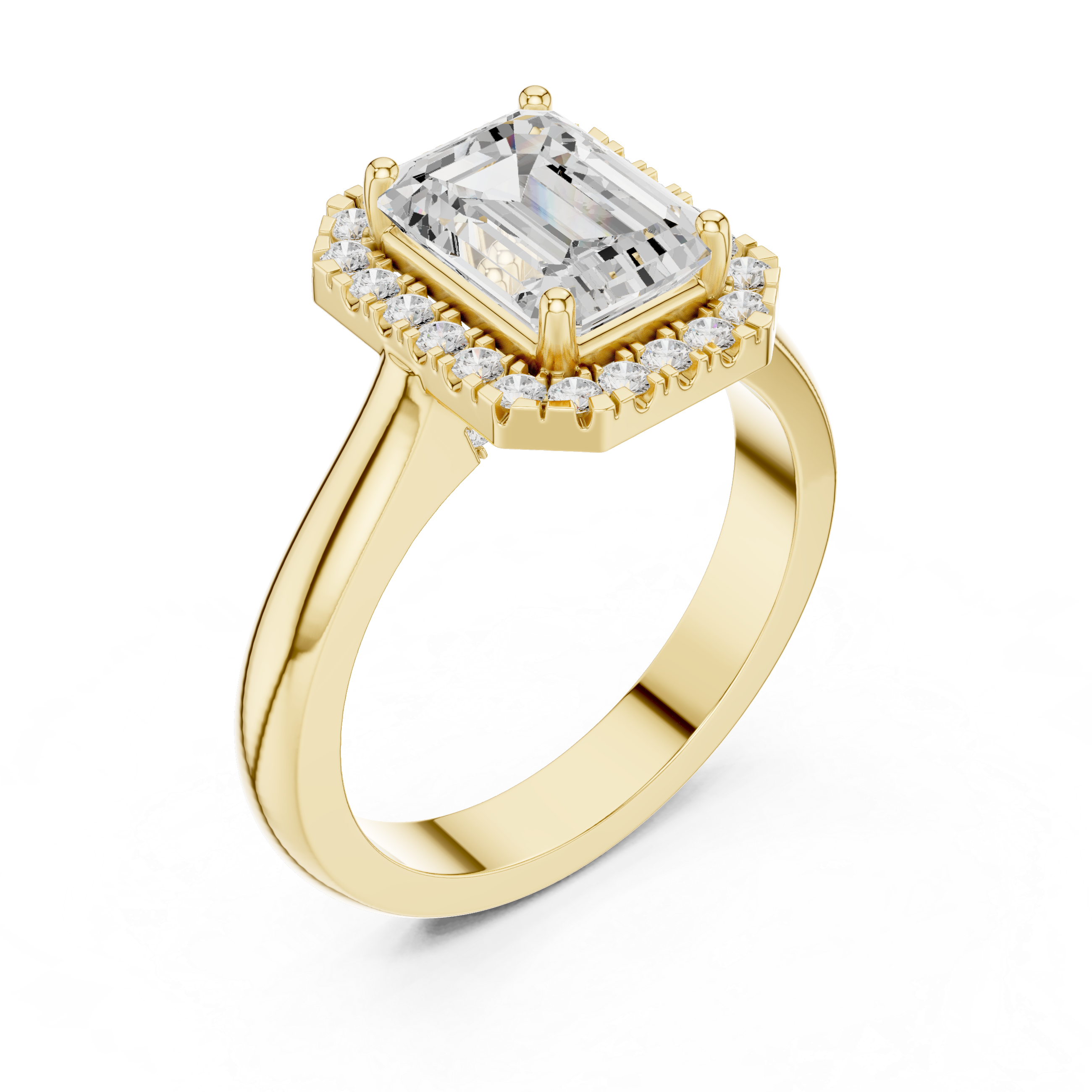 Emerald Halo Engagement Ring