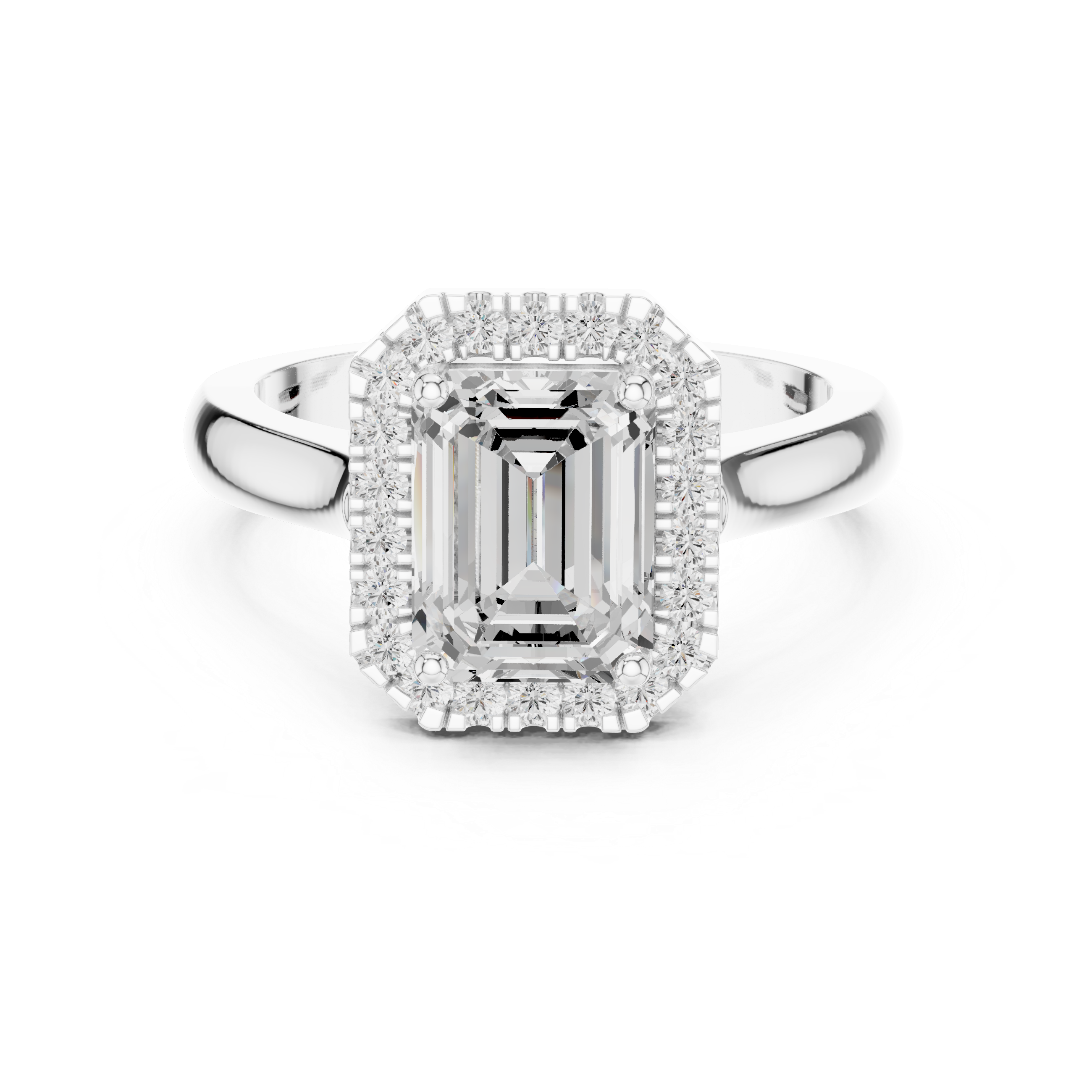 Emerald Halo Engagement Ring