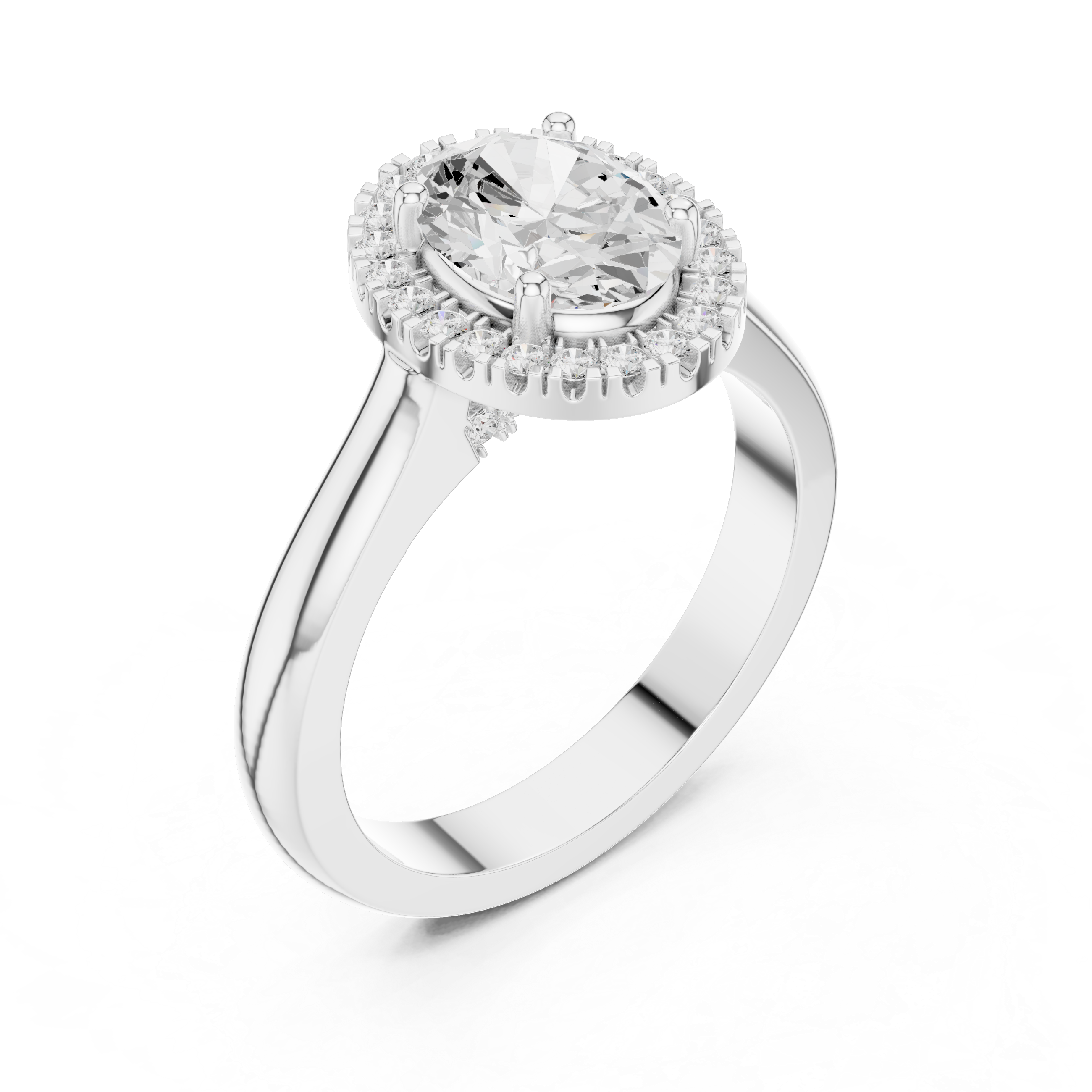 Oval Halo Engagement Ring