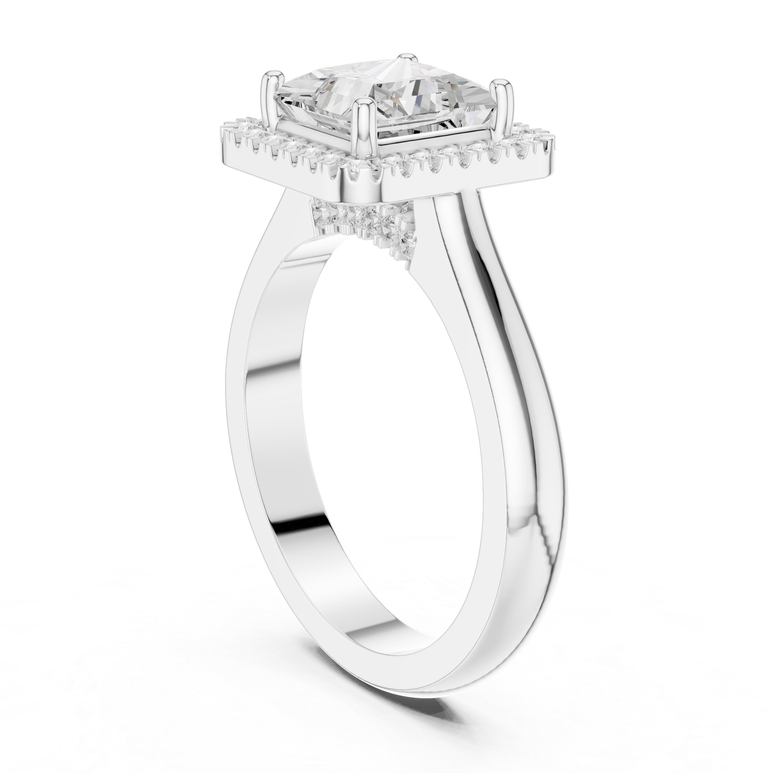 Princess Cut Halo Engagement Ring