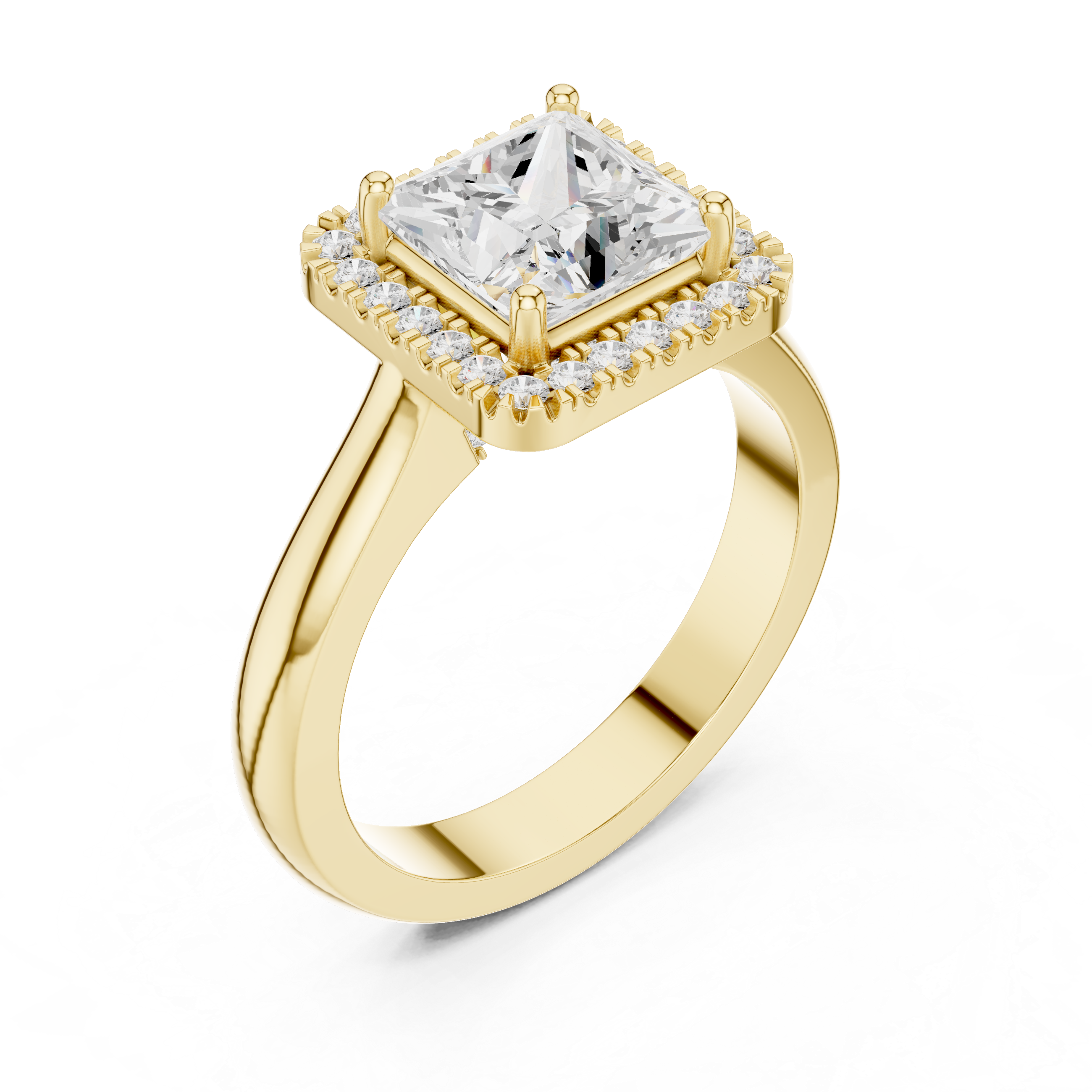 Princess Cut Halo Engagement Ring