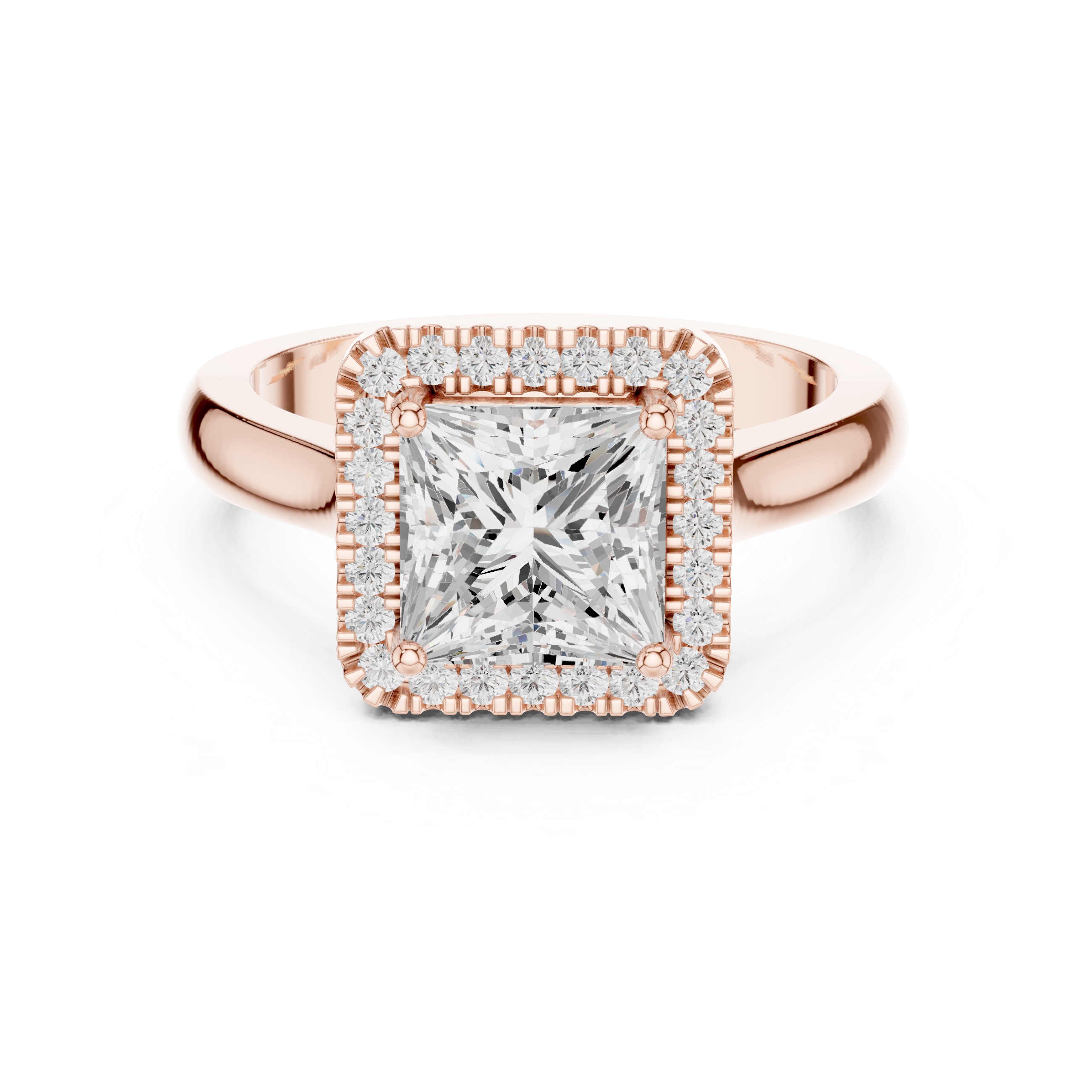 Princess Cut Halo Engagement Ring