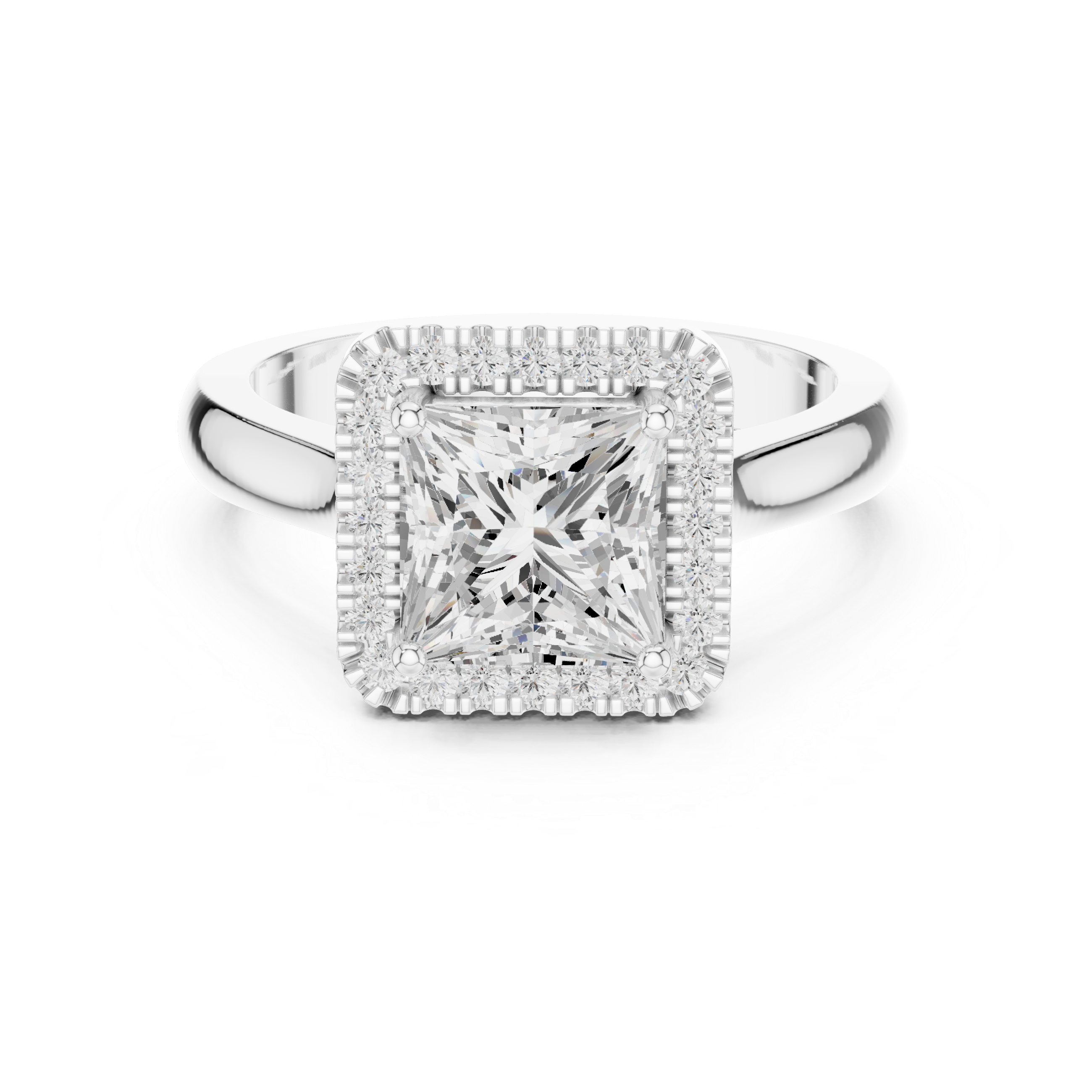Princess Cut Halo Engagement Ring