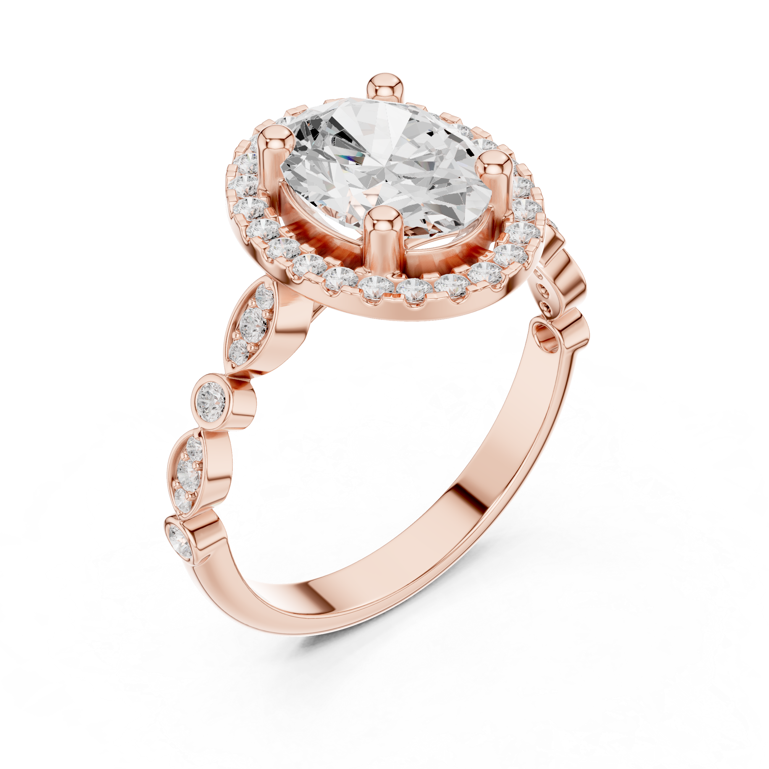 Oval Halo Diamond Engagement Ring