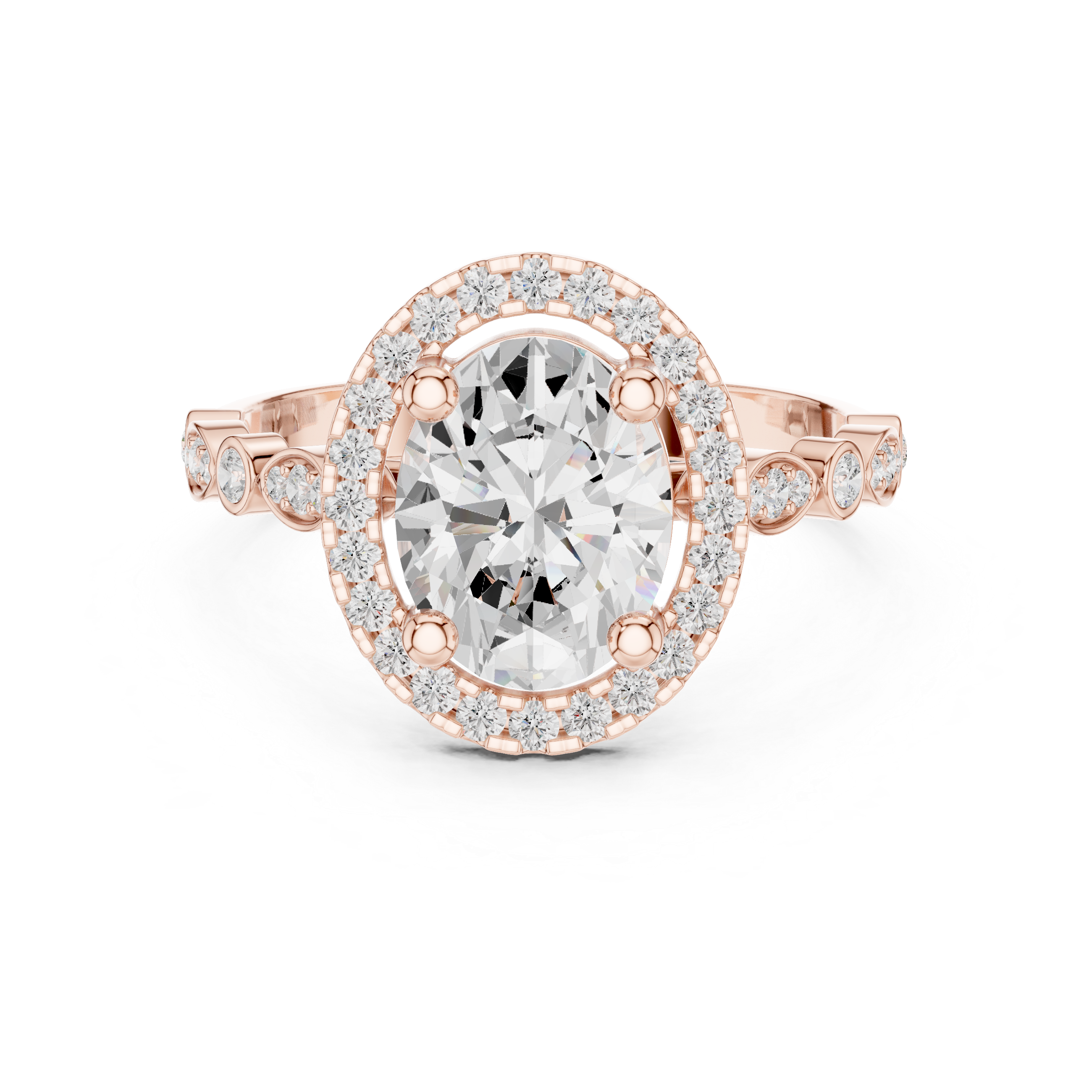 Oval Halo Diamond Engagement Ring
