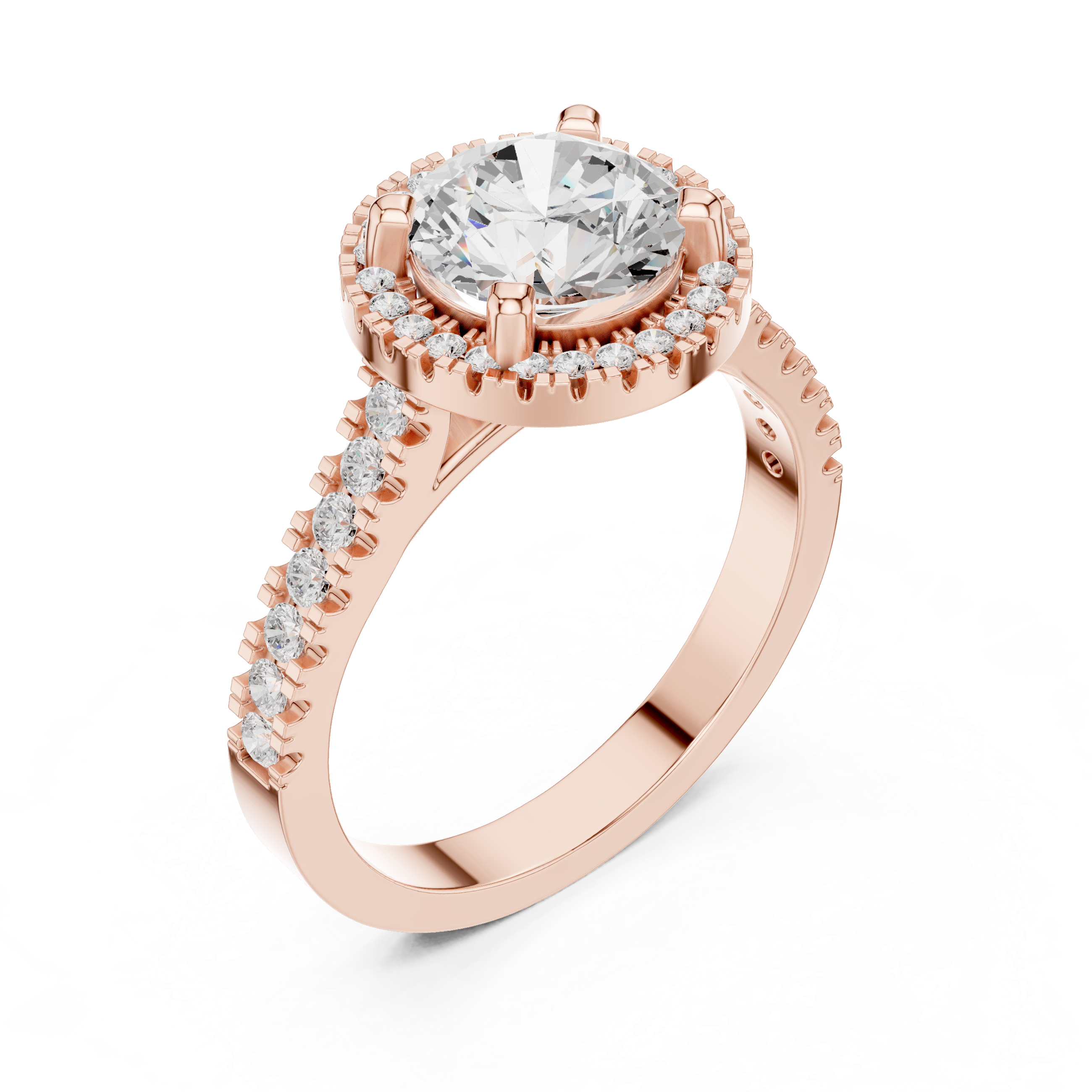 Round Halo Diamond Engagement Ring