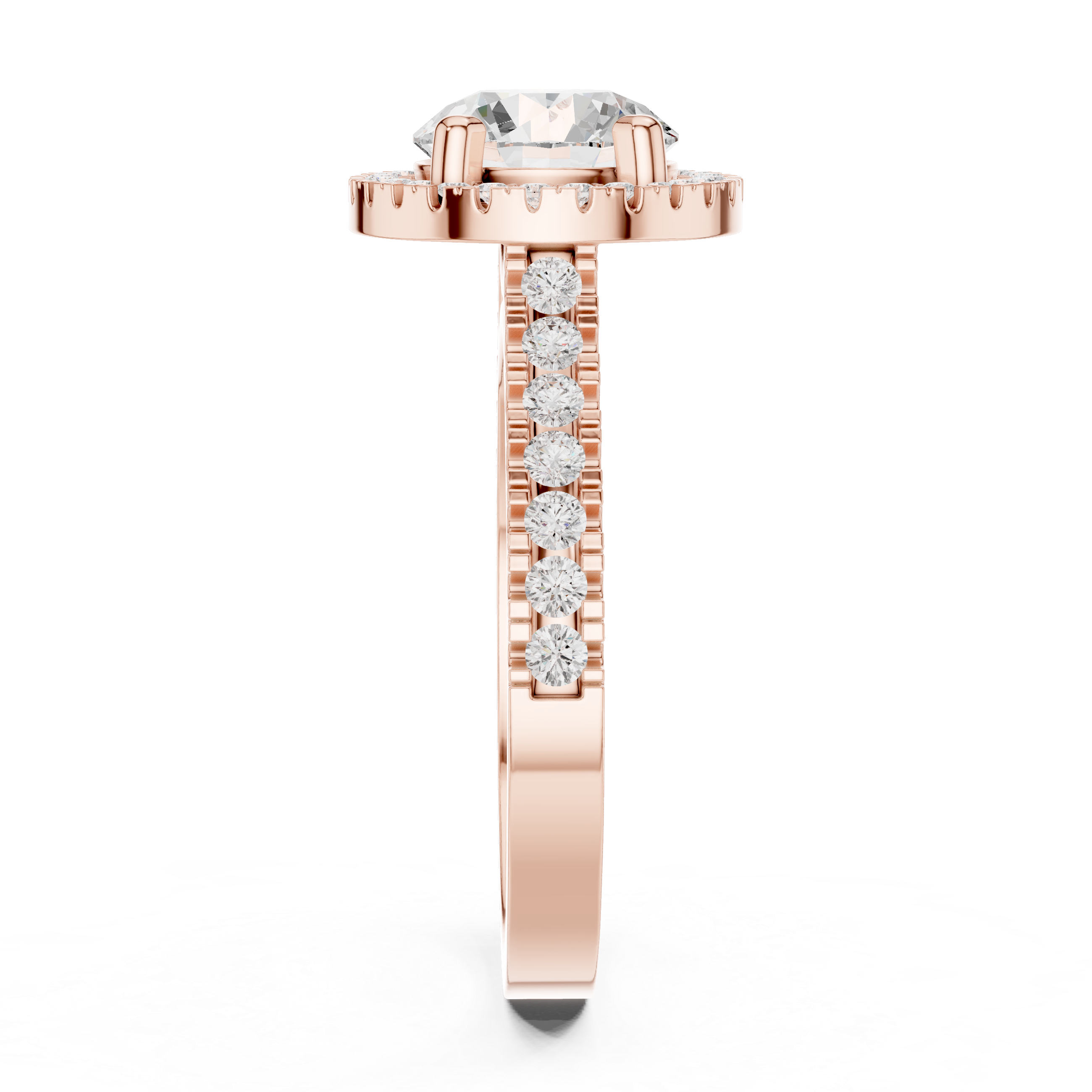 Round Halo Diamond Engagement Ring