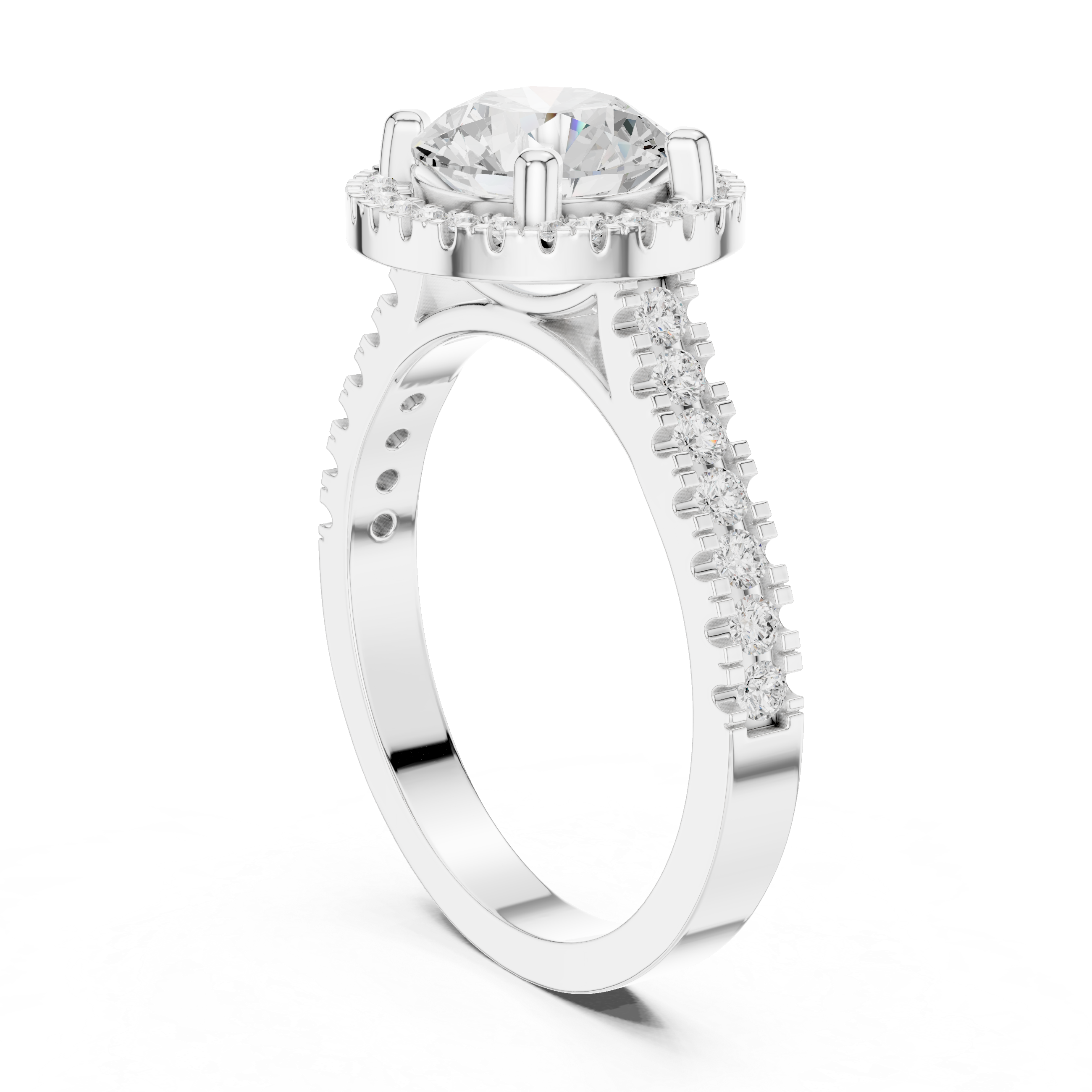 Round Halo Diamond Engagement Ring