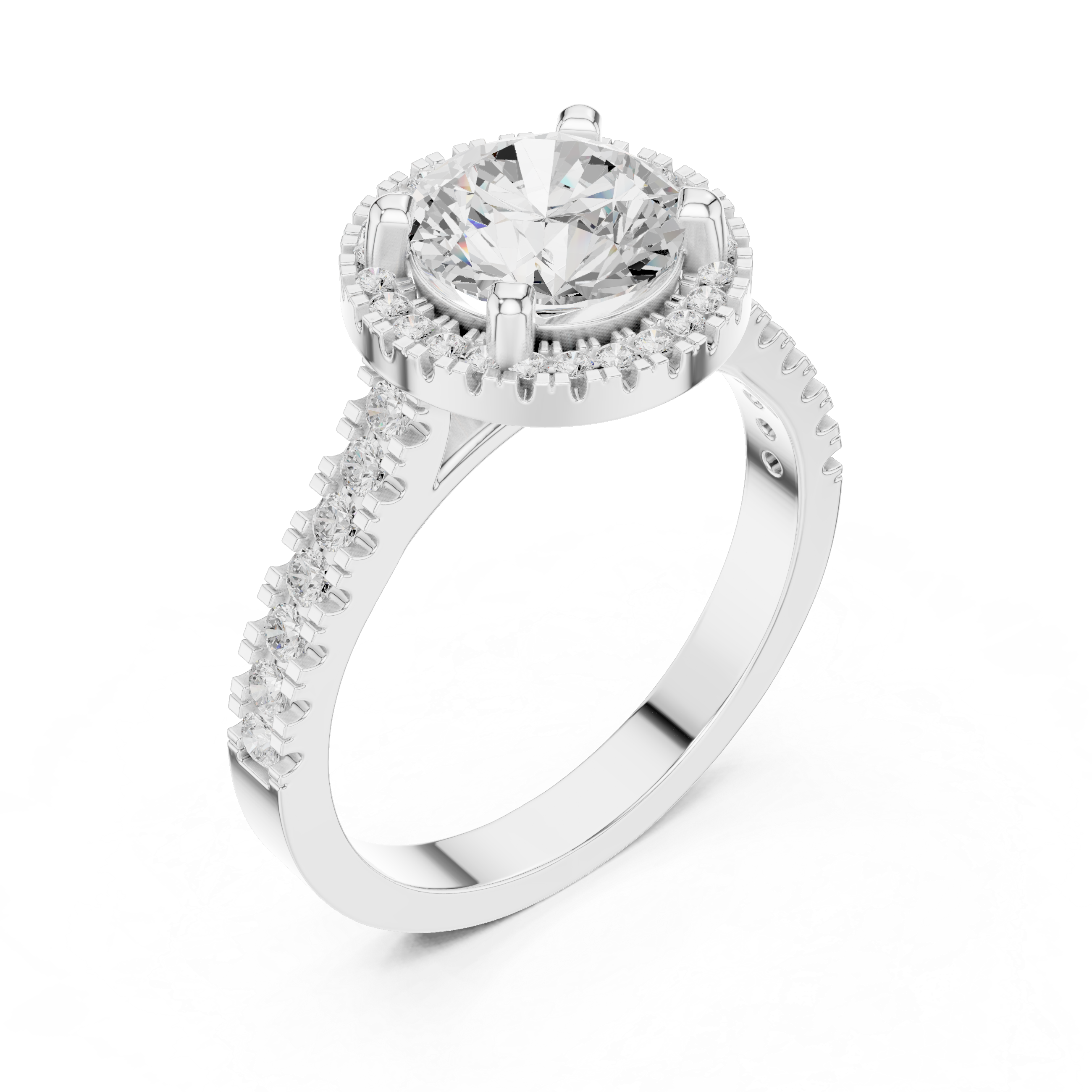 Round Halo Diamond Engagement Ring