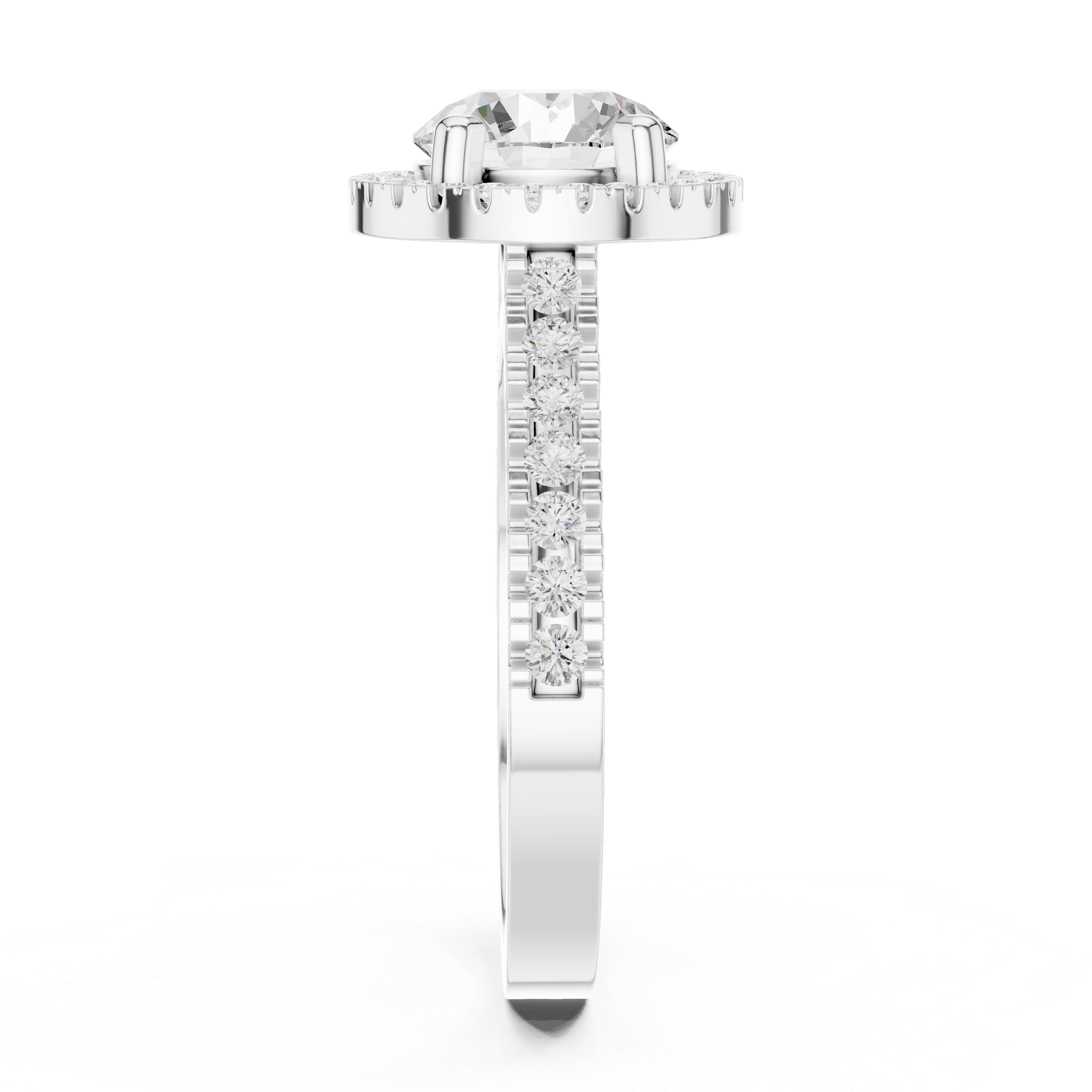 Round Halo Diamond Engagement Ring