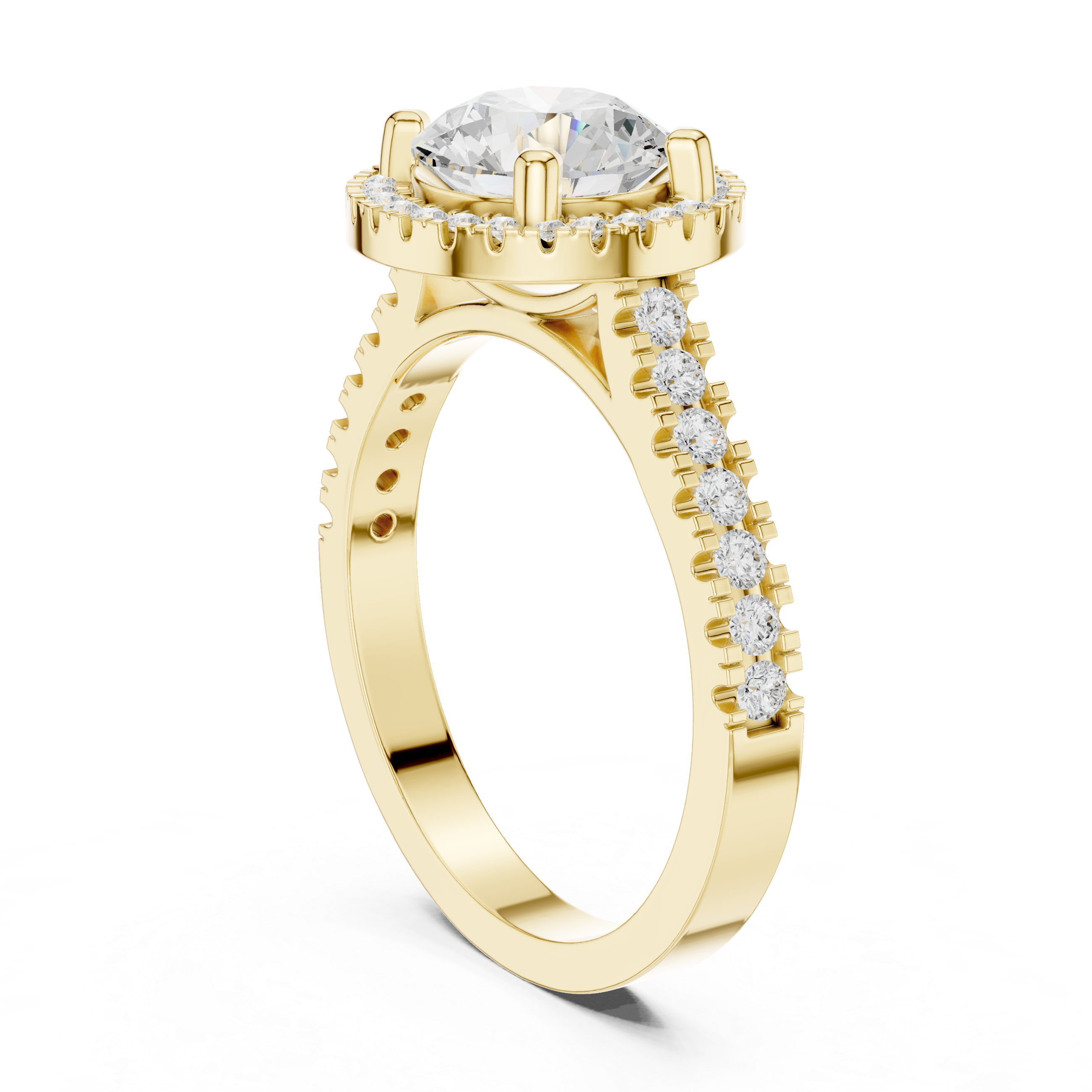 Round Halo Diamond Engagement Ring