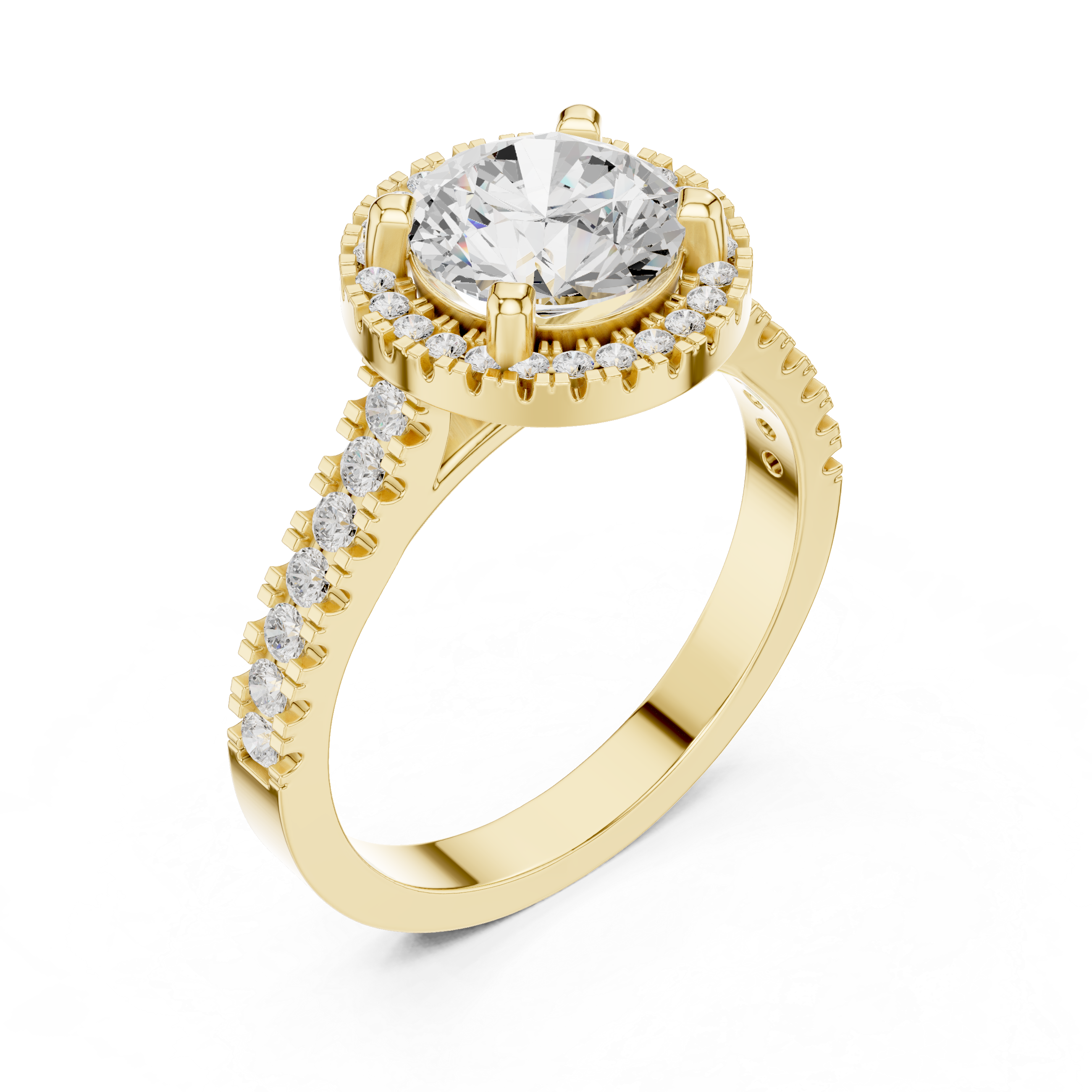 Round Halo Diamond Engagement Ring