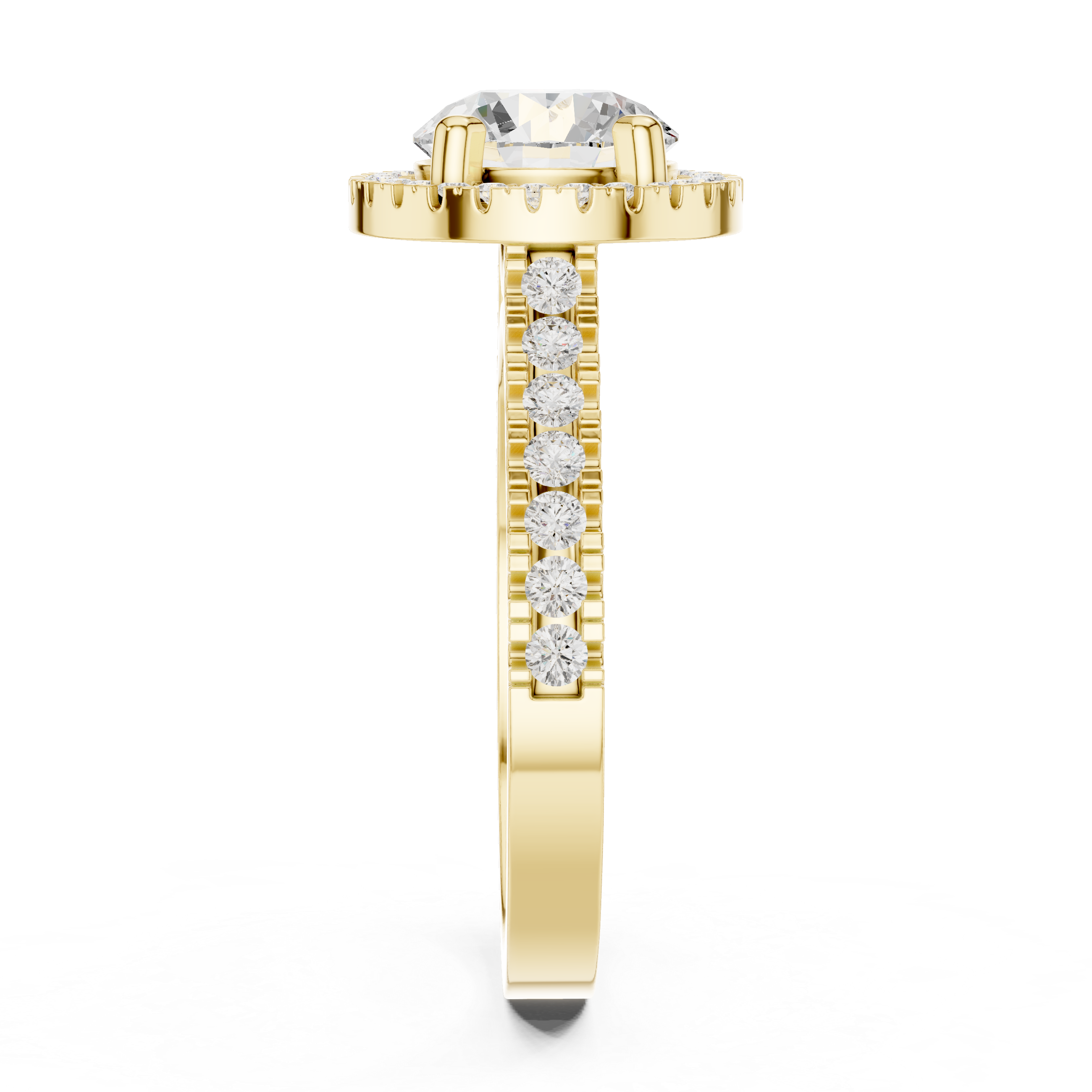 Round Halo Diamond Engagement Ring