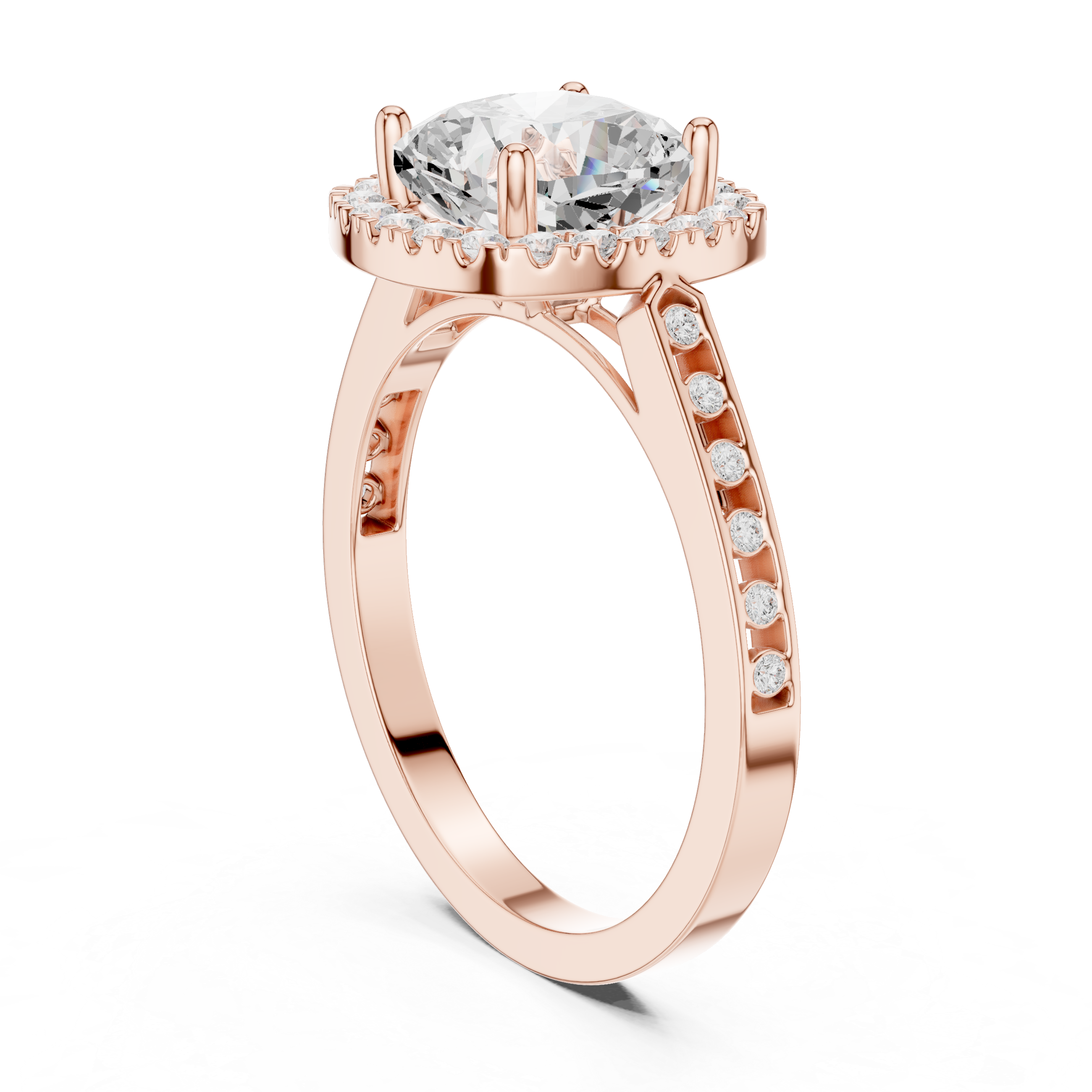 Cushion-Cut Diamond Halo Engagement Ring