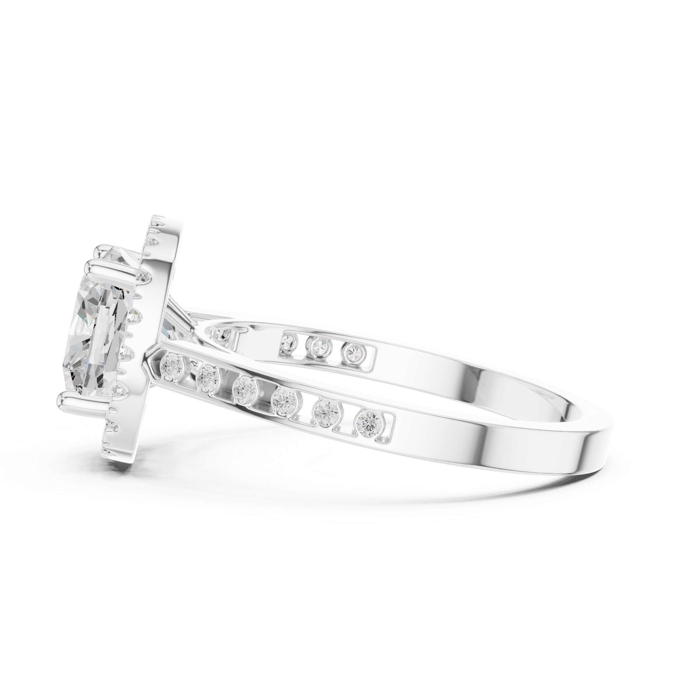 Cushion-Cut Diamond Halo Engagement Ring