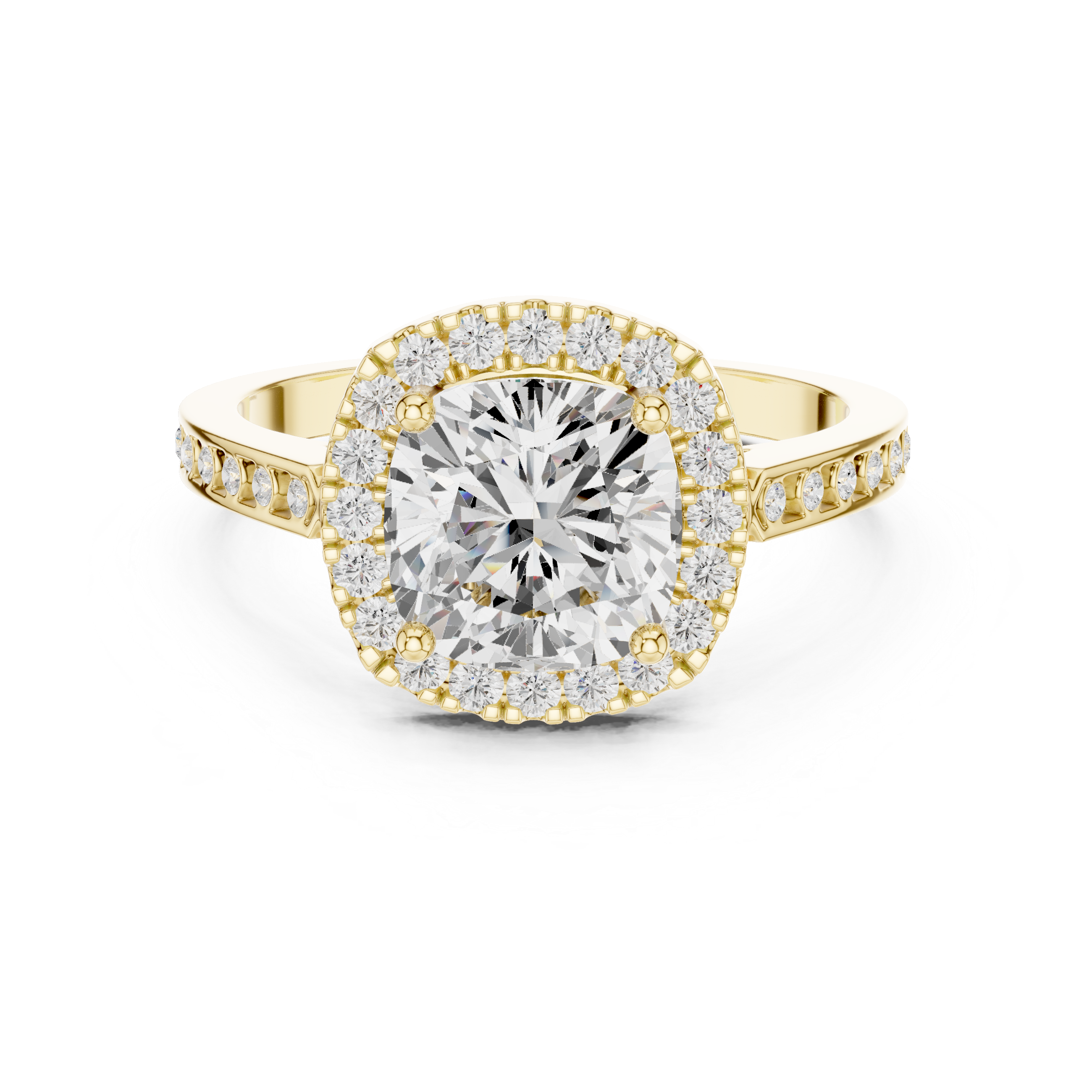 Cushion-Cut Diamond Halo Engagement Ring