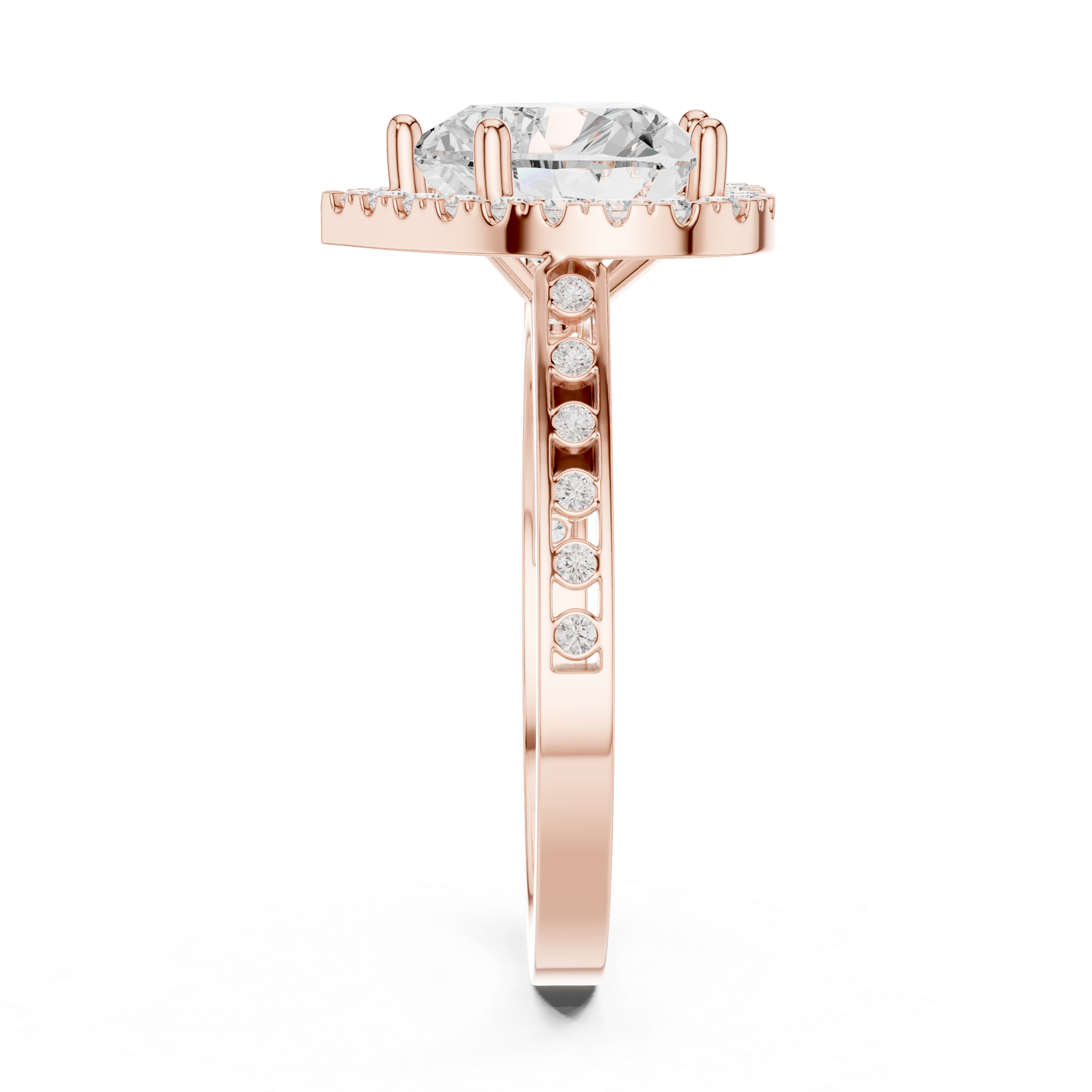 Heart-Cut Diamond Halo Engagement Ring