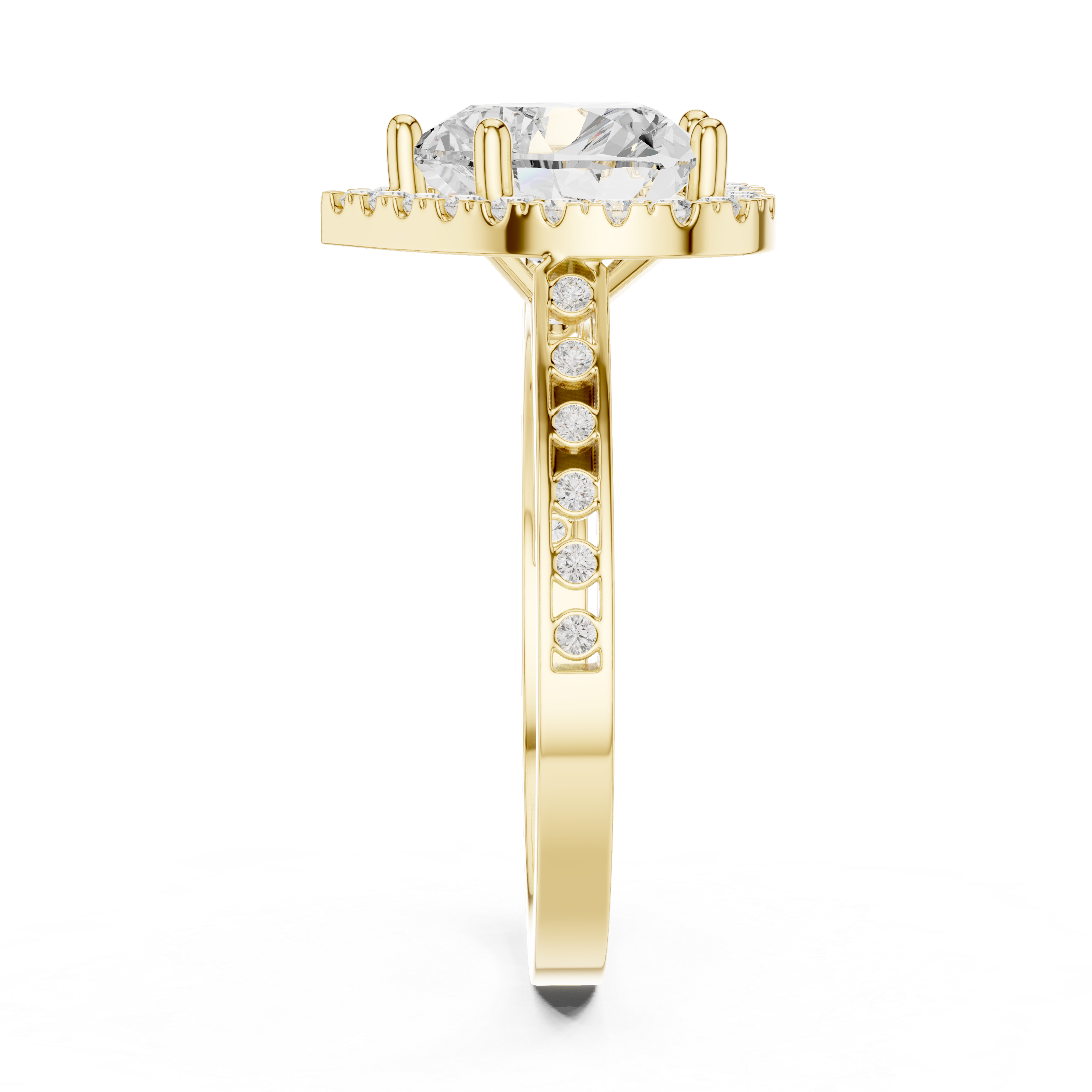 Heart-Cut Diamond Halo Engagement Ring