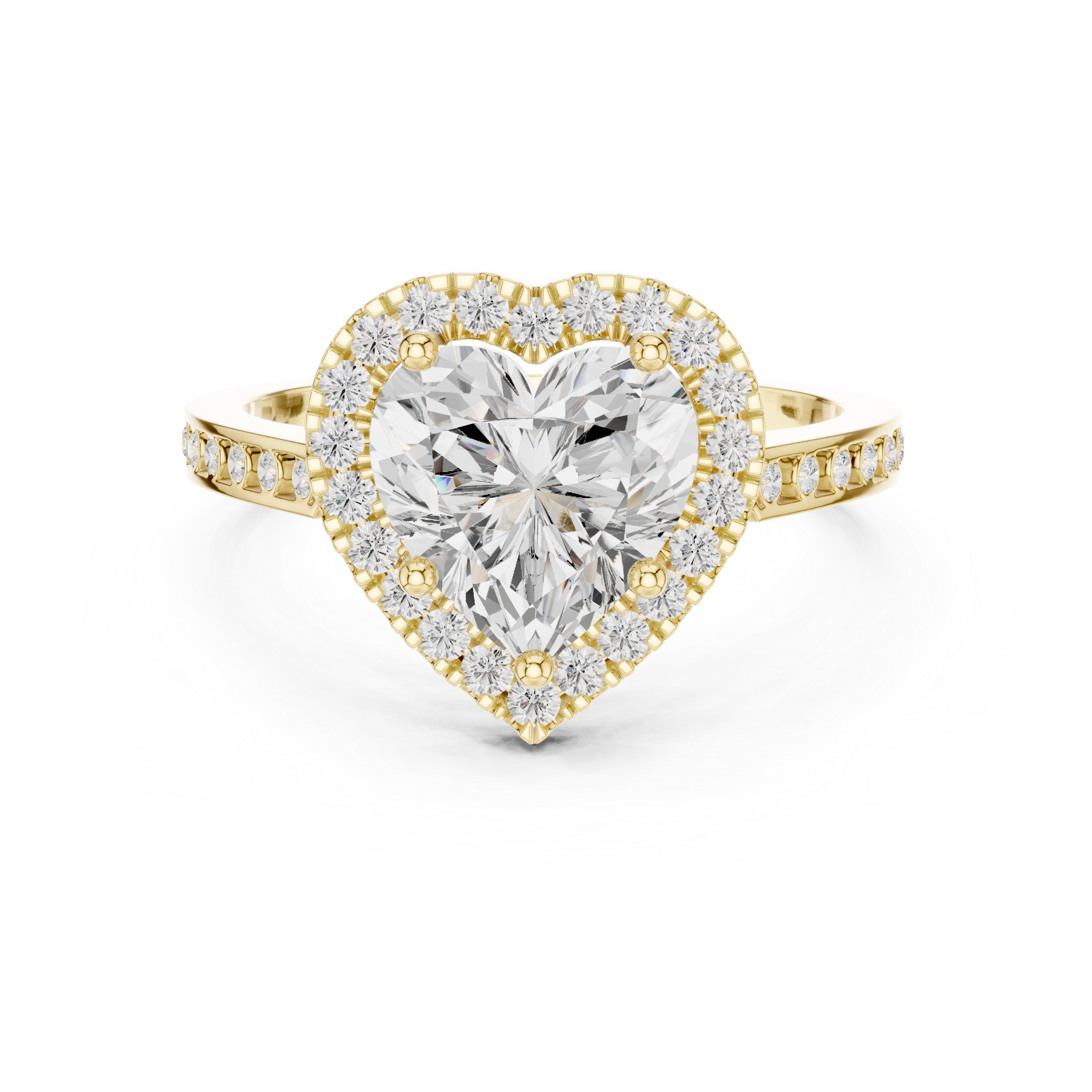 Heart-Cut Diamond Halo Engagement Ring