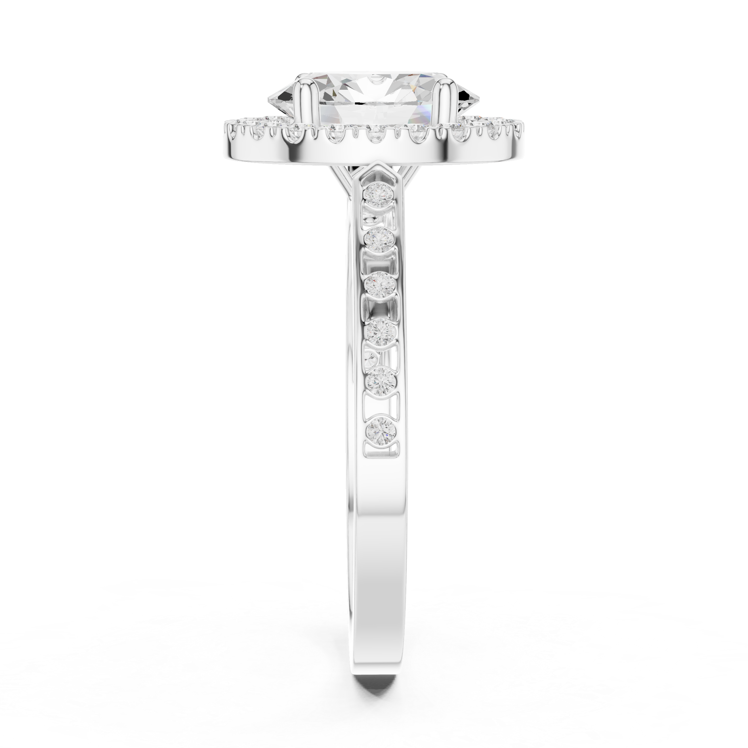 Oval-Cut Diamond Halo Engagement Ring