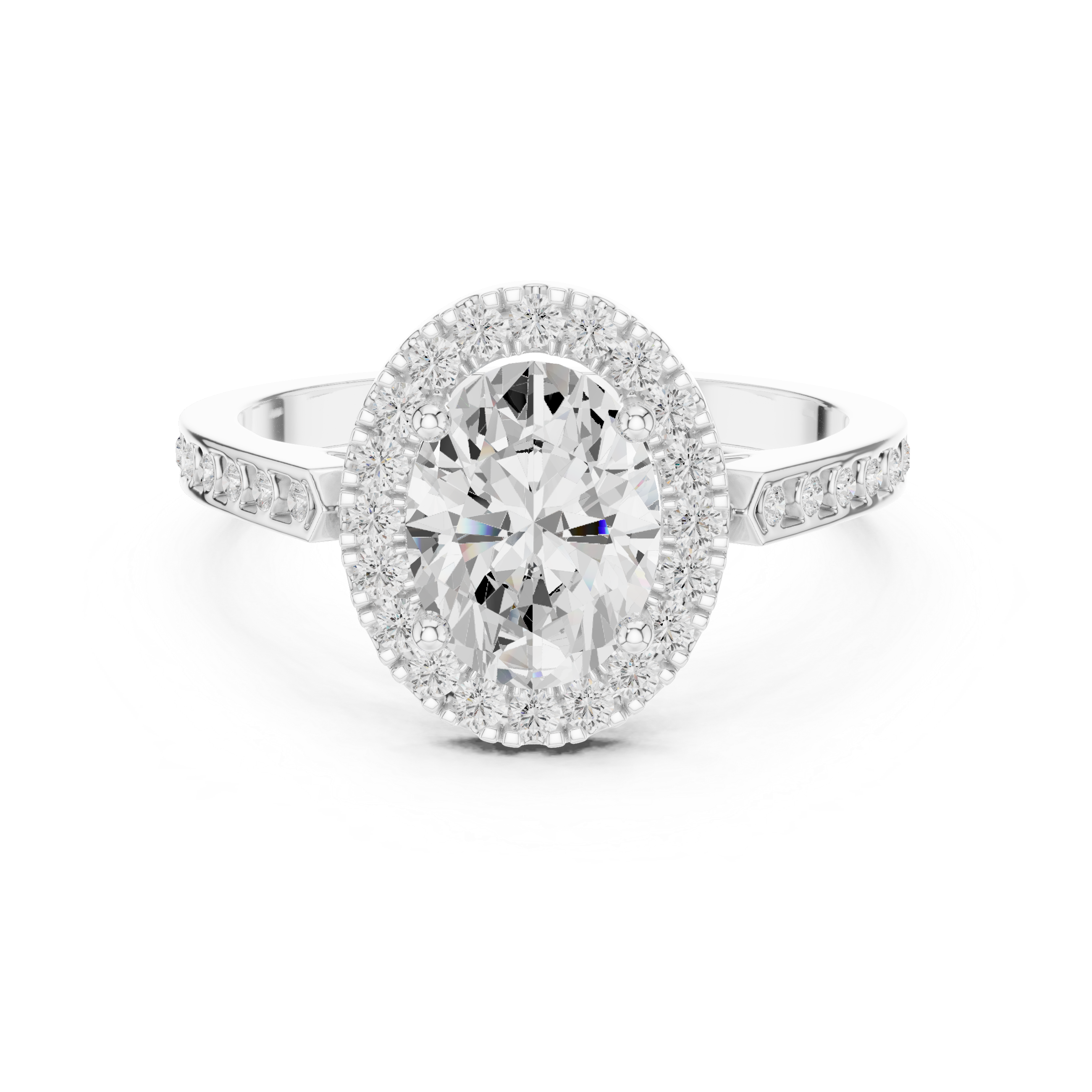 Oval-Cut Diamond Halo Engagement Ring